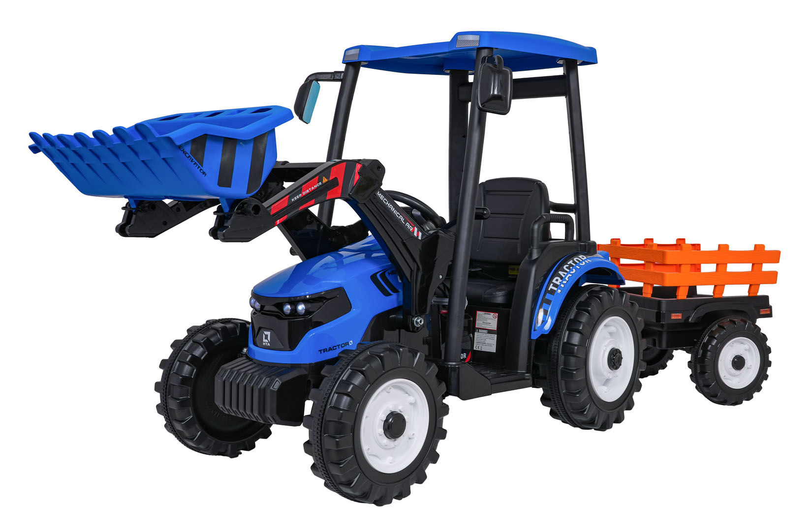 MEGA D68 Tractor Vehicle With Trailer Blue