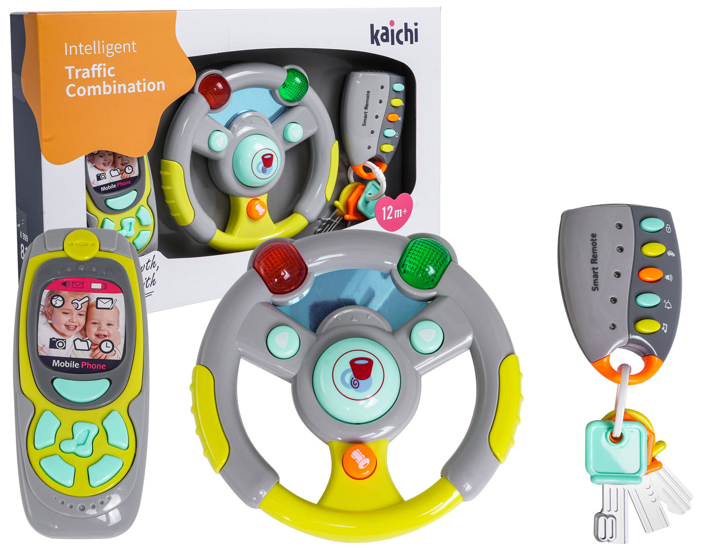 Set Of Keys Remote Control Steering Wheel Blue