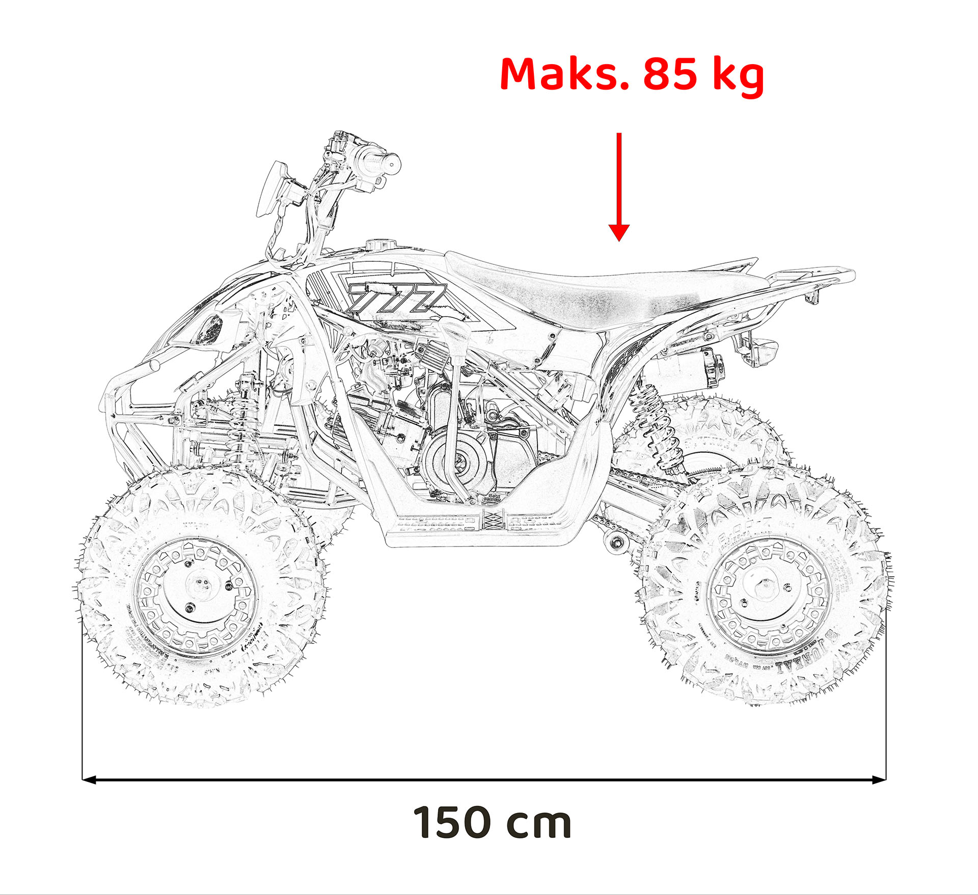 DESERT STORM LIFT Red Petrol Quad Bike