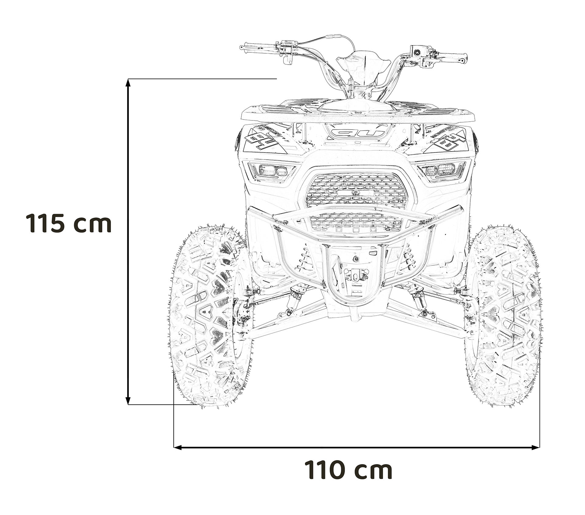 200CC MONSTER Blue Petrol Quad Bike