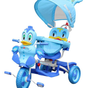3-wheeled children’s bike Duck Blue + Sounds + Roof + Barrier + Footrest + Handle + Storage