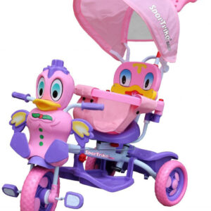 3-wheeled Purple Duck Kids Bike + Sounds + Roof + Barrier + Footrest + Handle + Storage