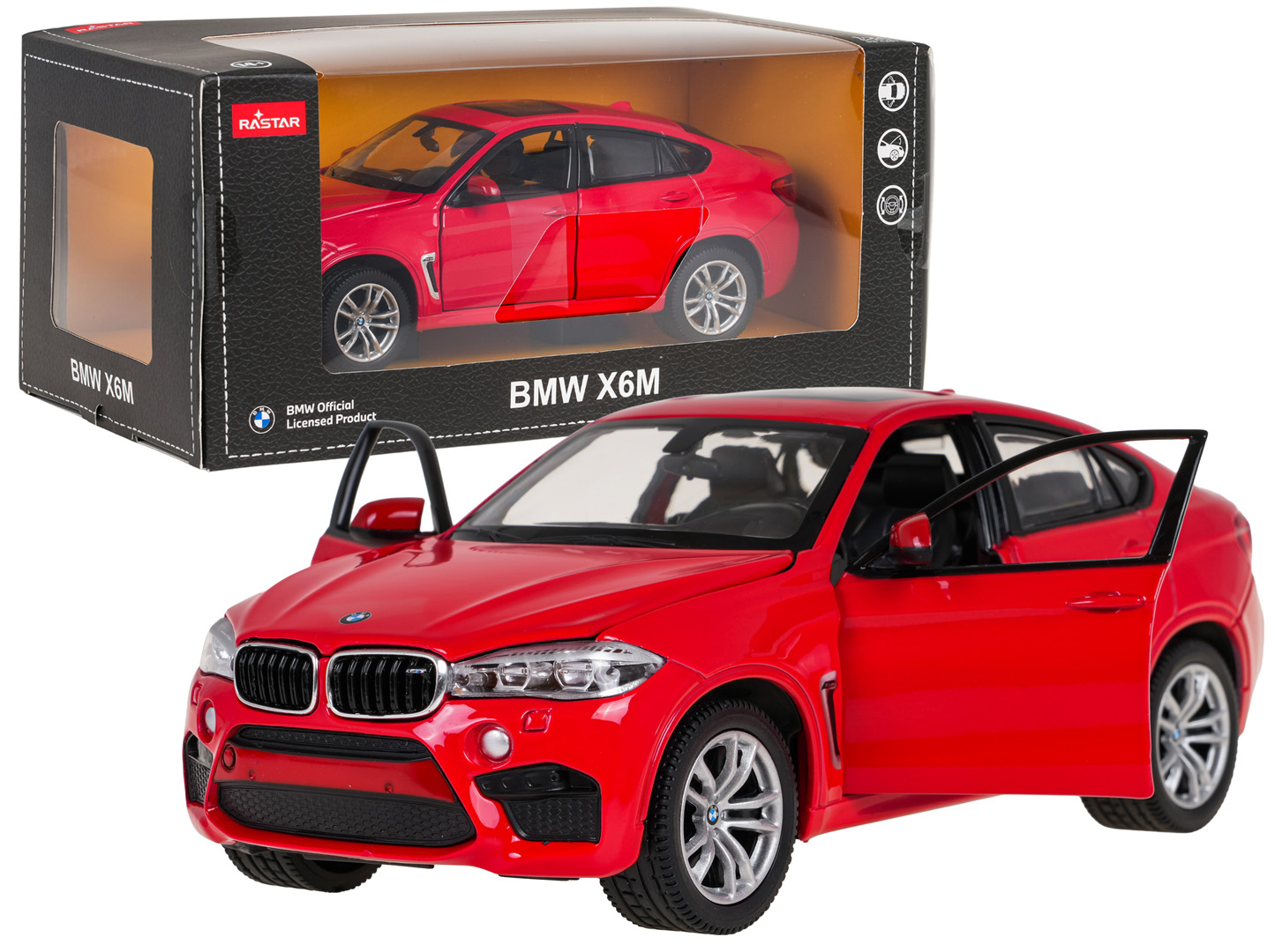 Kovové auto 1:24 BMW X6M Red RASTAR