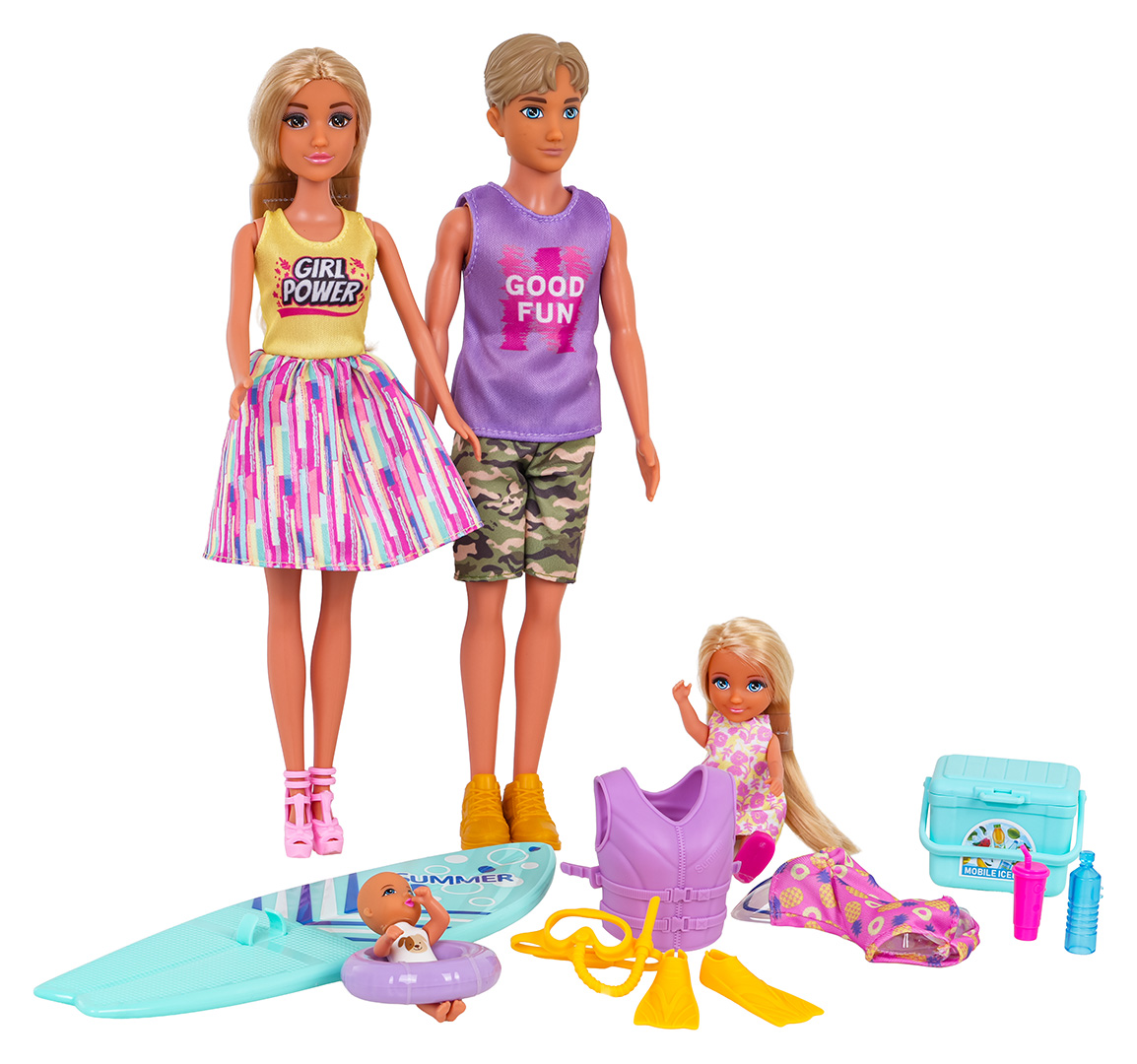 Doll Set, Family on Vacation + Accessories