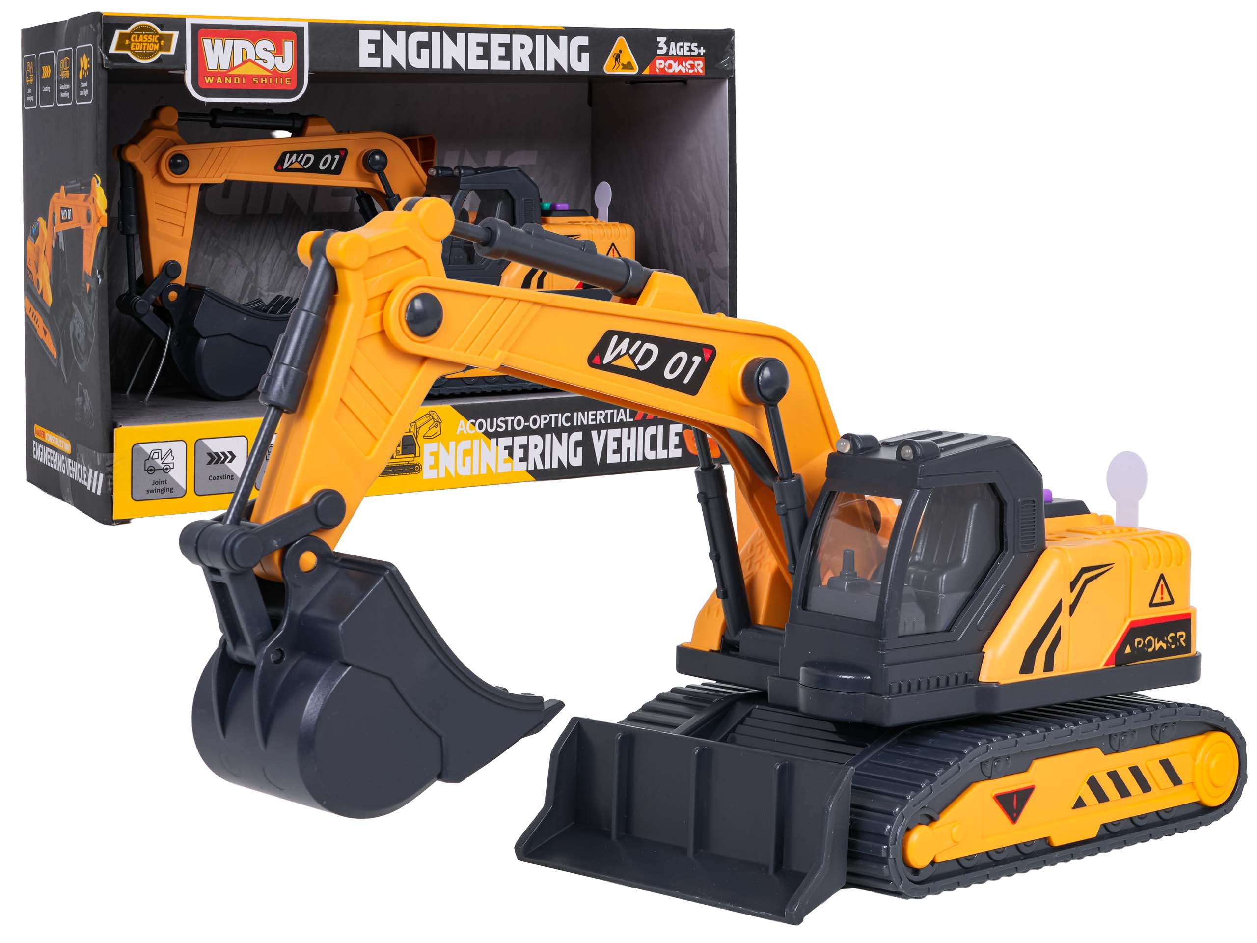 Excavator with Sound and Light Function 1:18