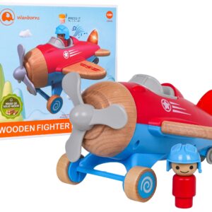 Wooden Airplane Red