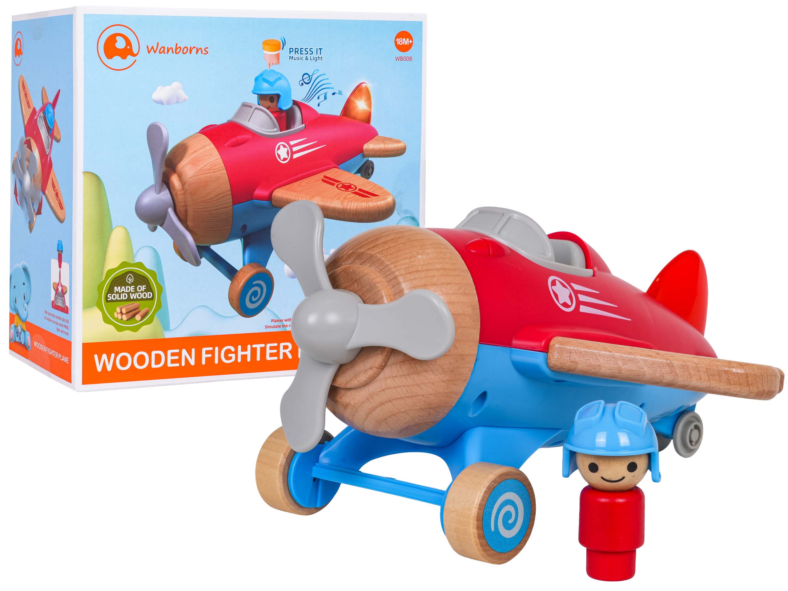 Wooden Airplane Red