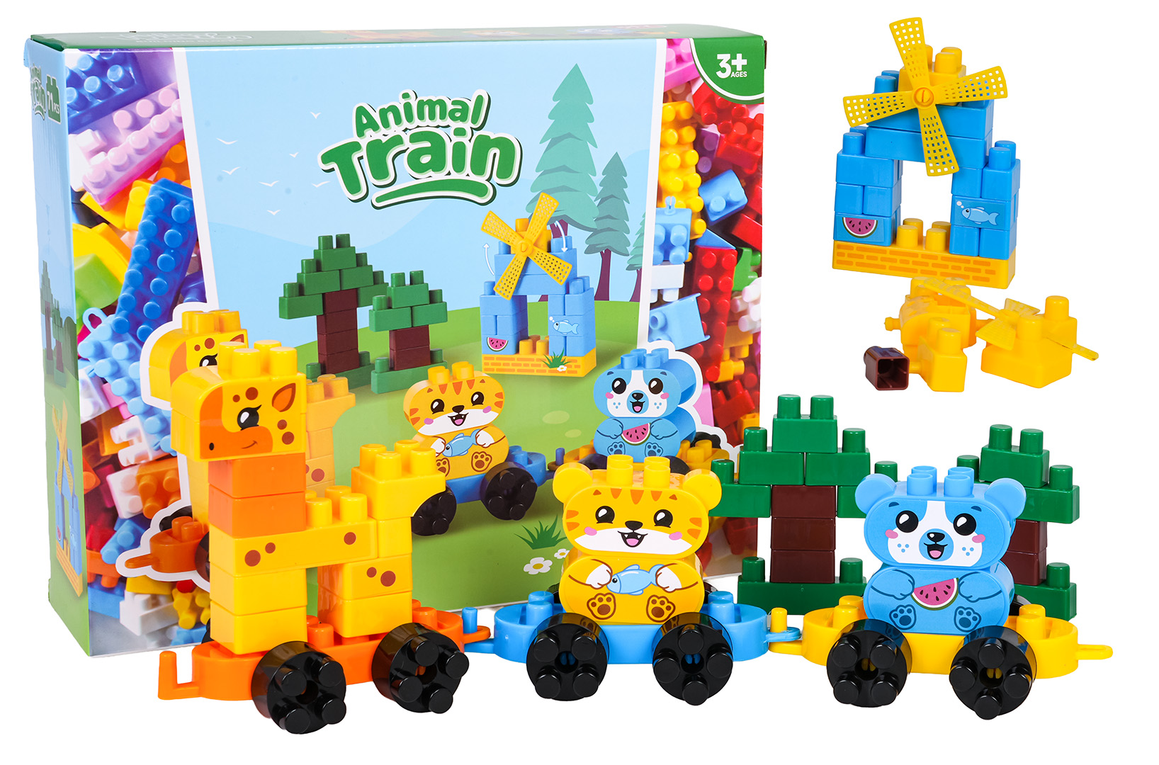 Animal Train Big Blocks Set