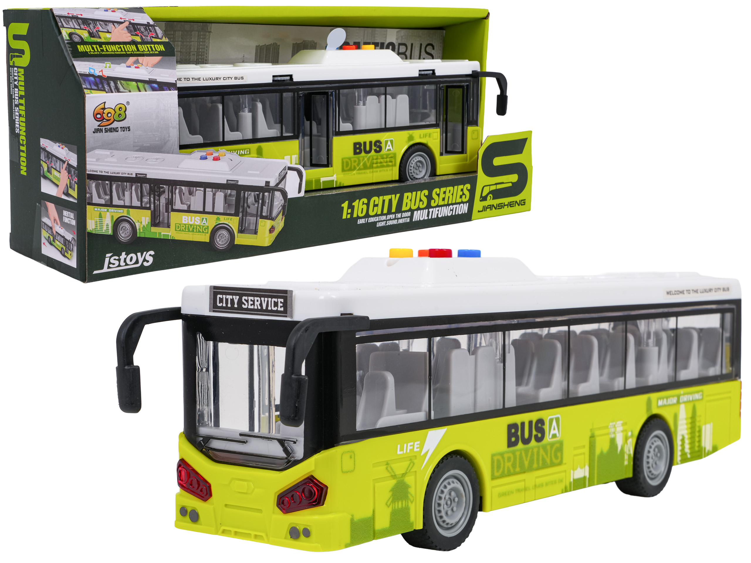 Bus with Light and Sound Function Green