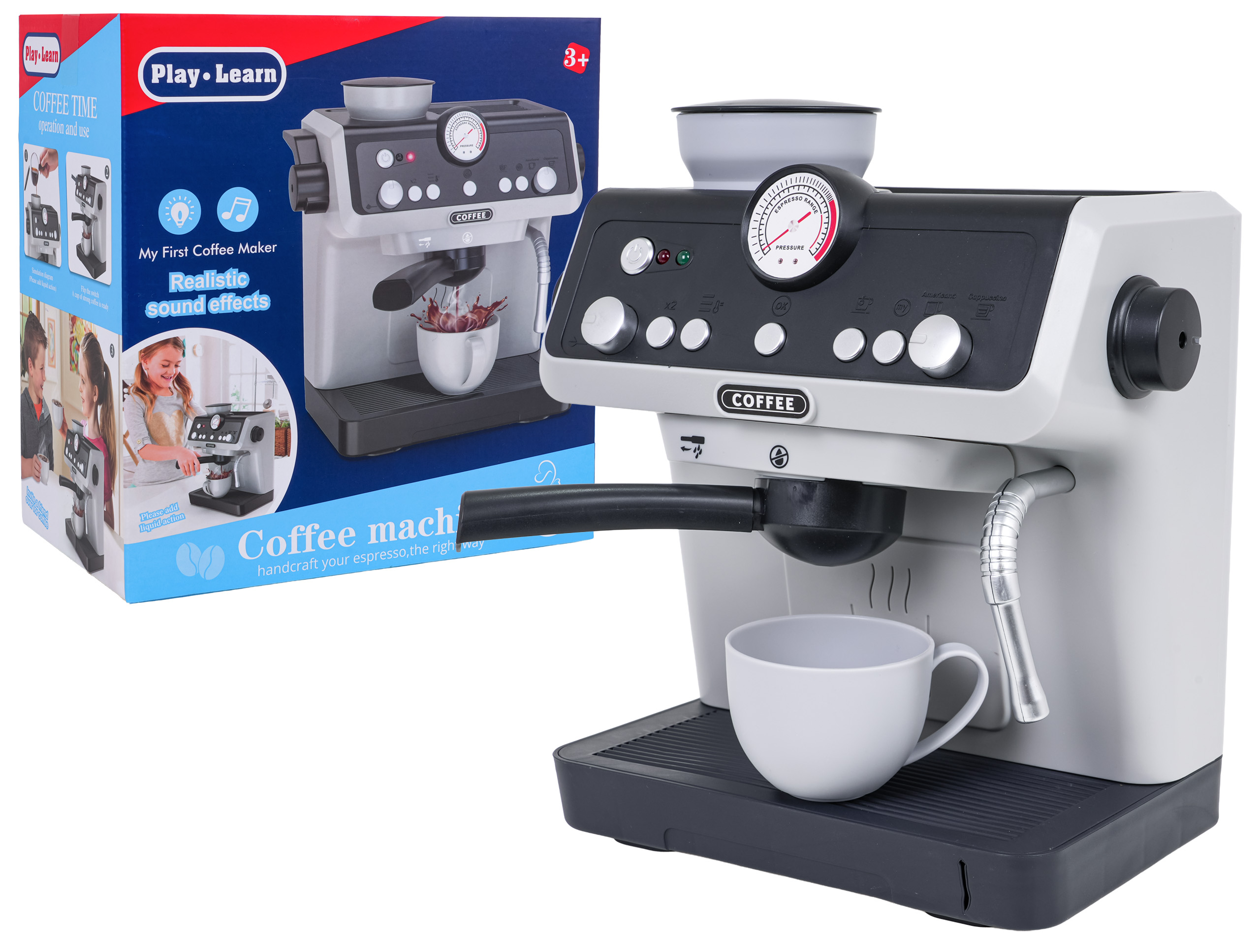 Coffee Maker Gray with Light and Sound Function