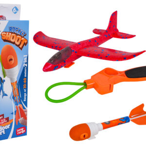 Crvena 2 u 1 avion set s Launcher
