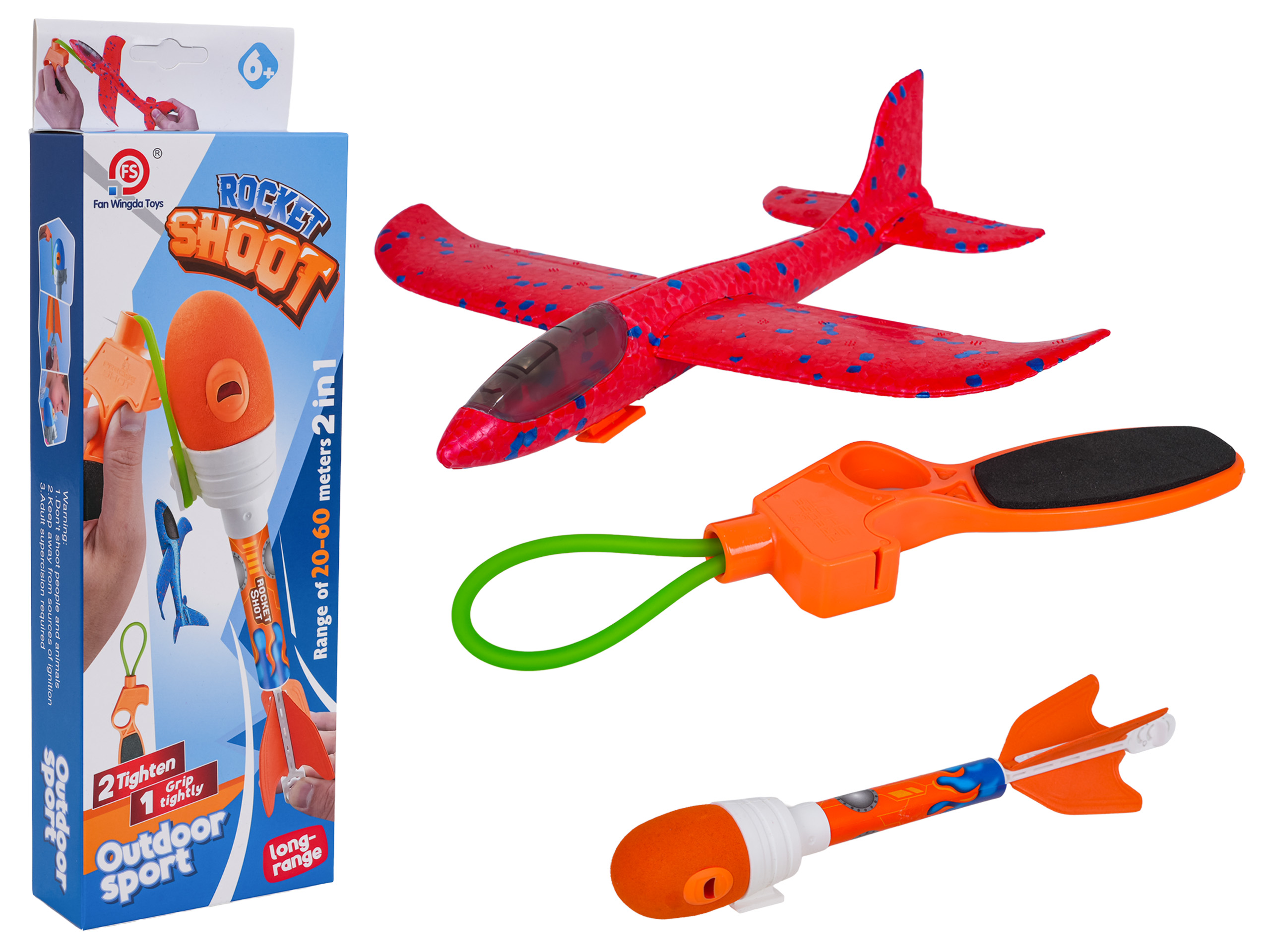 Red 2in1 Plane Set with Launcher