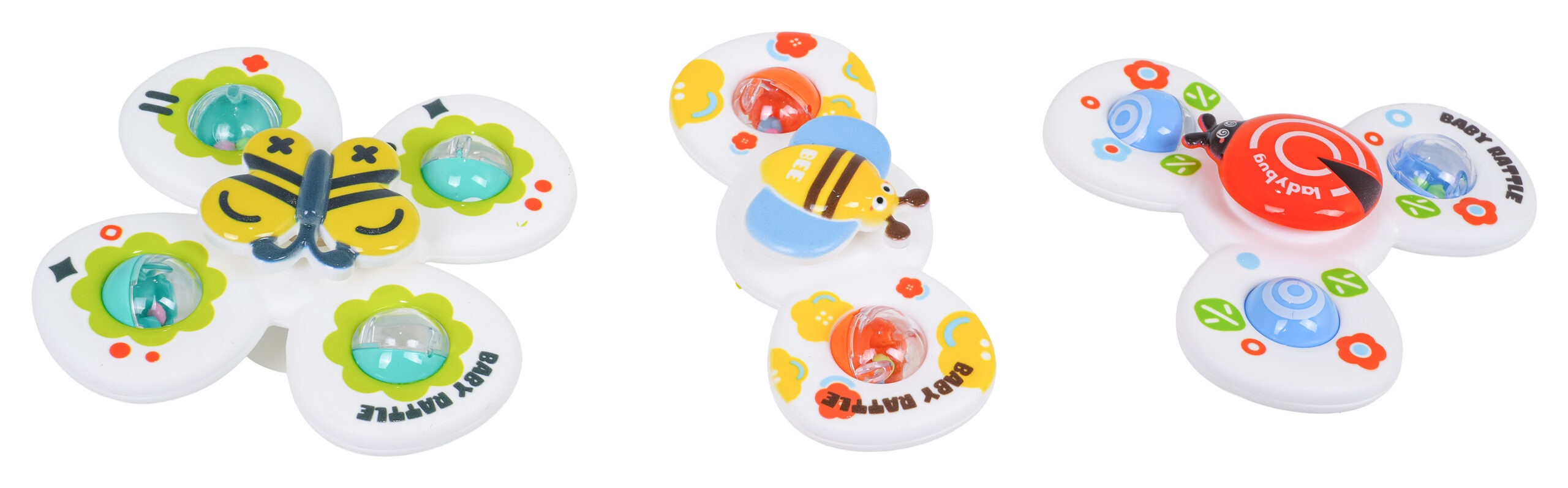 3in1 Ladybug, Butterfly, Bee Spinner Set