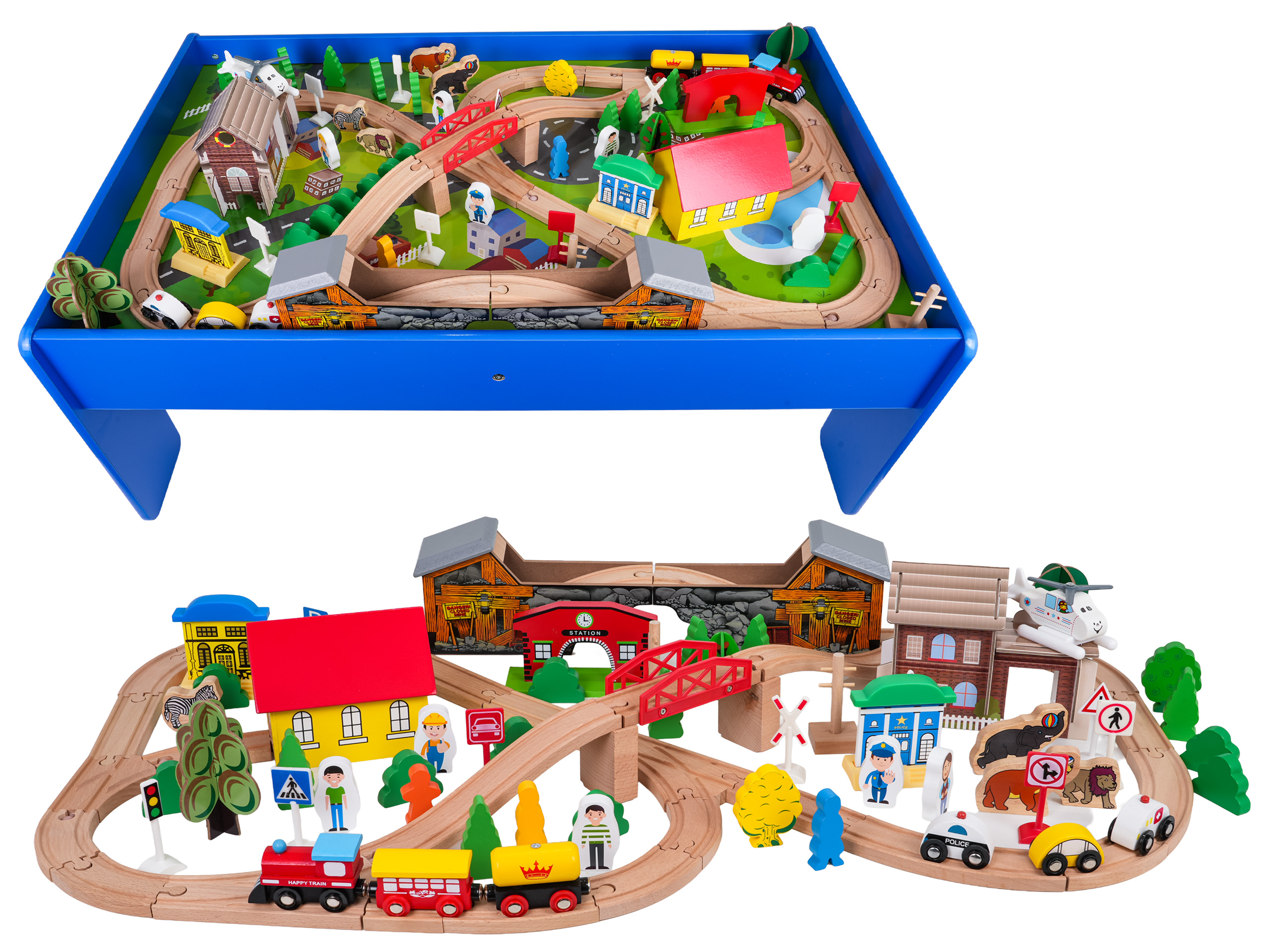 MEGA Wooden Train on the Table