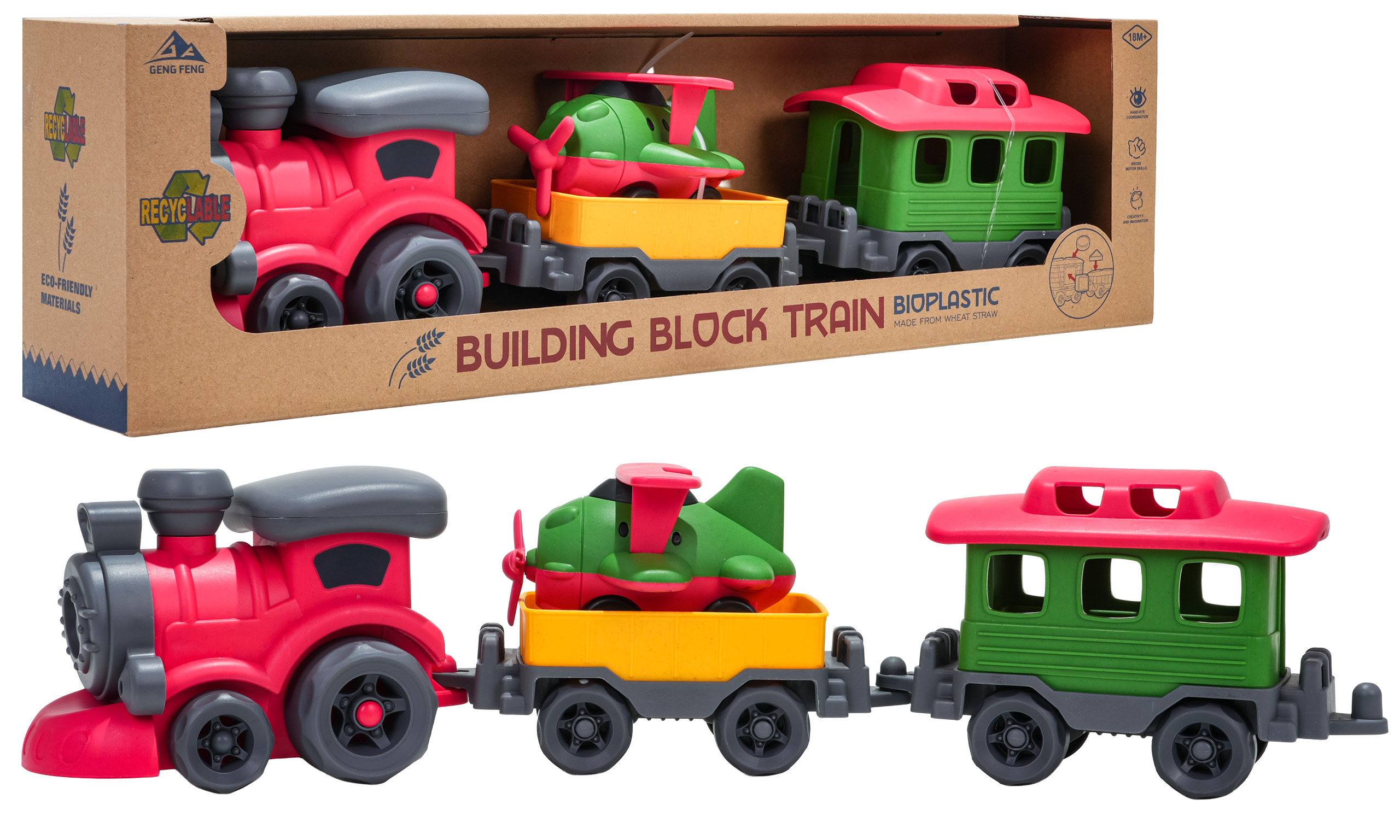 Bioplastic Train + Wagons Set