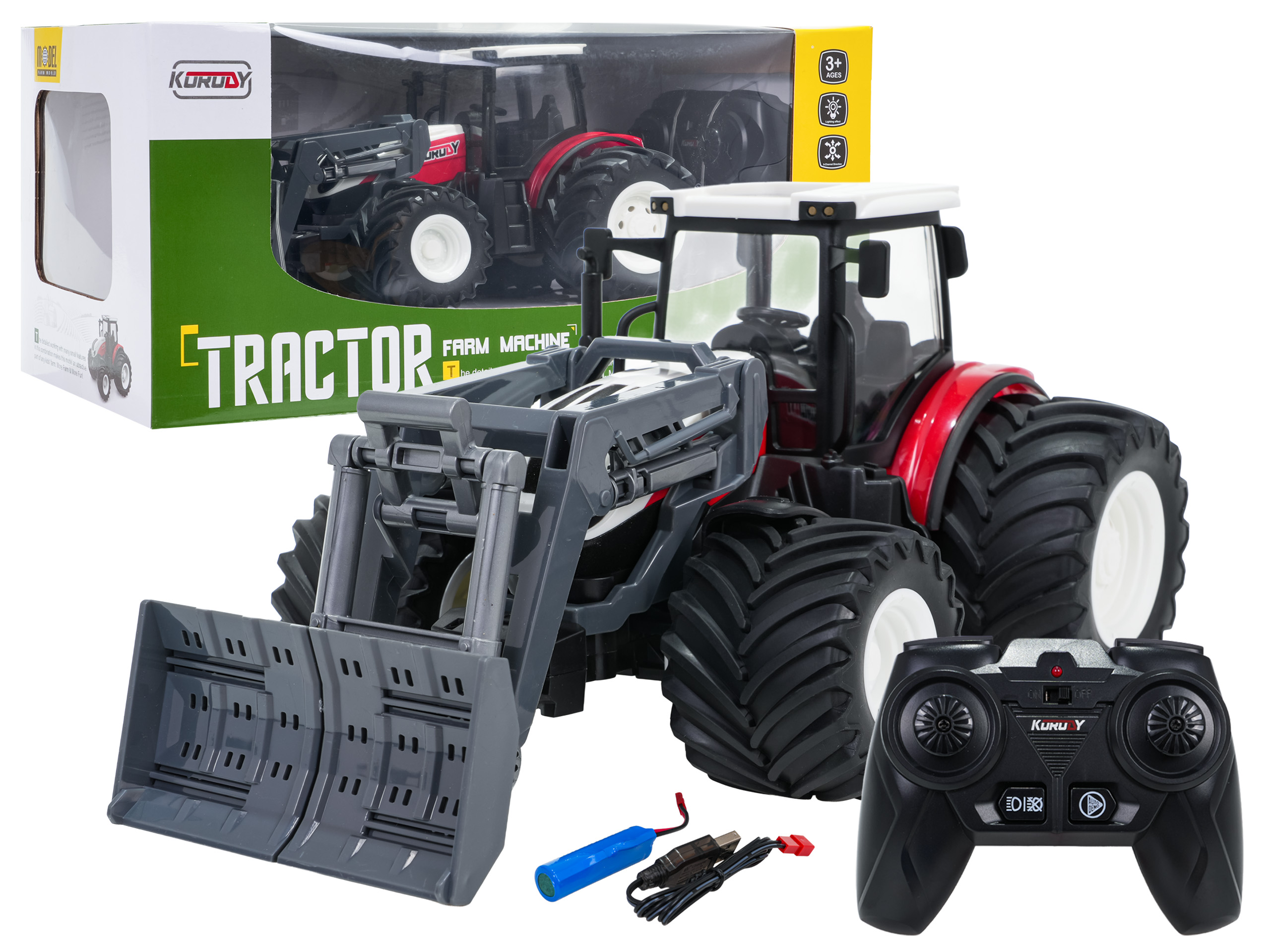Tractor + Bulldozer R/C 1:24 Red