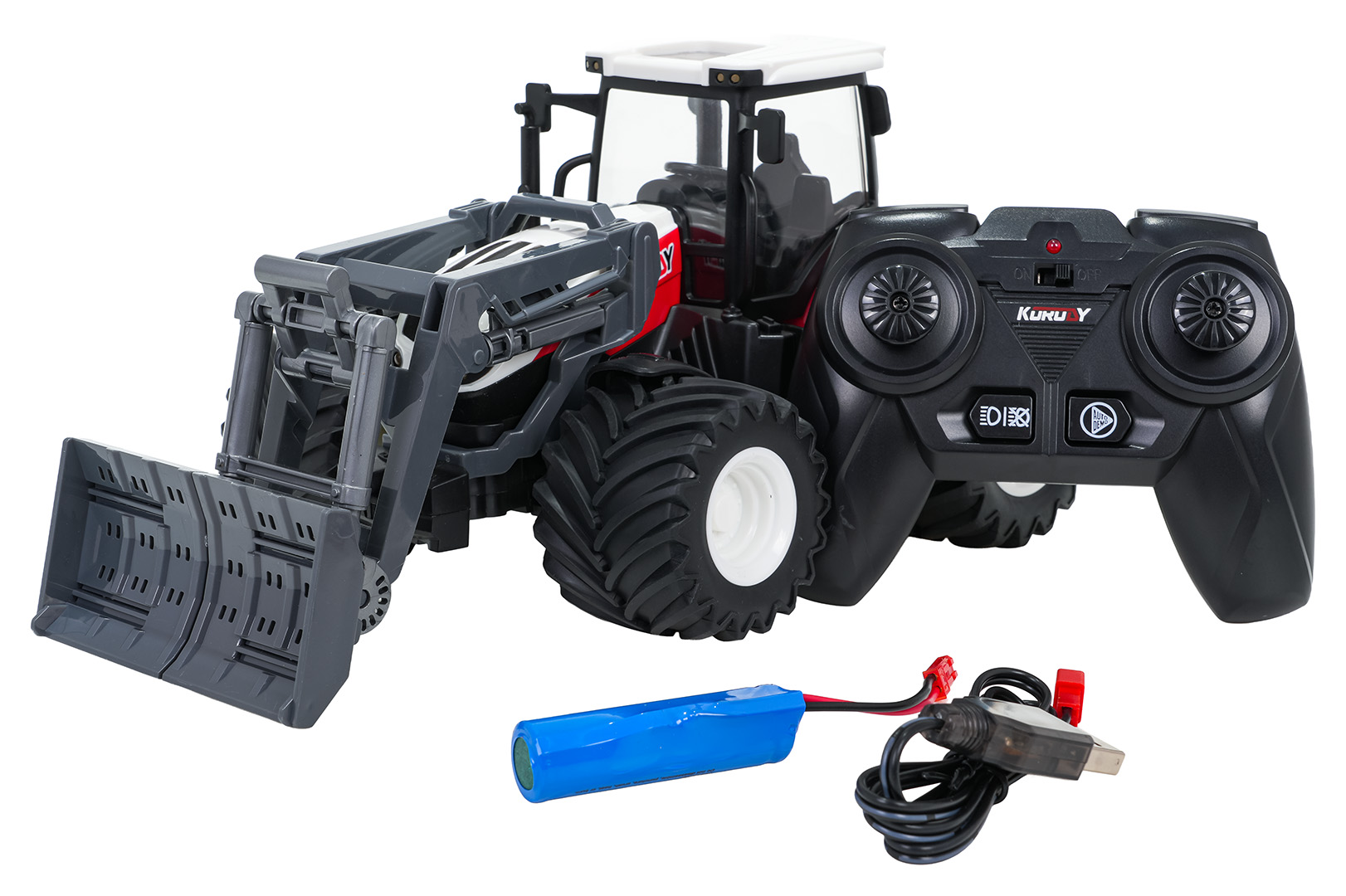 Tractor + Bulldozer R/C 1:24 Red