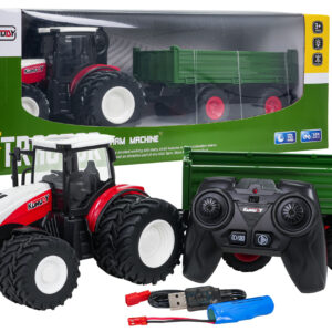 Red R/C Tractor With Green Semi-trailer