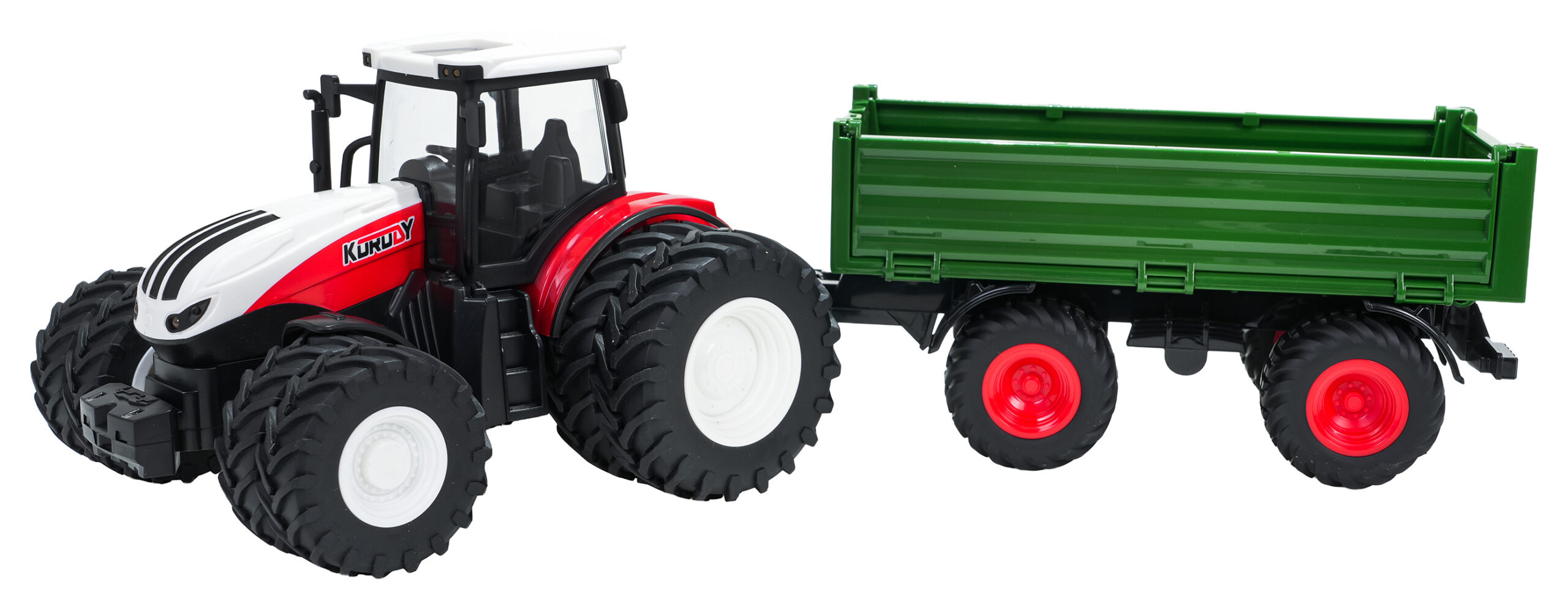 Red R/C Tractor With Green Semi-trailer