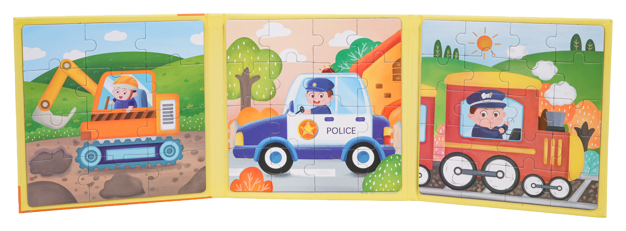 Magnetic Puzzle Vehicles + Booklet