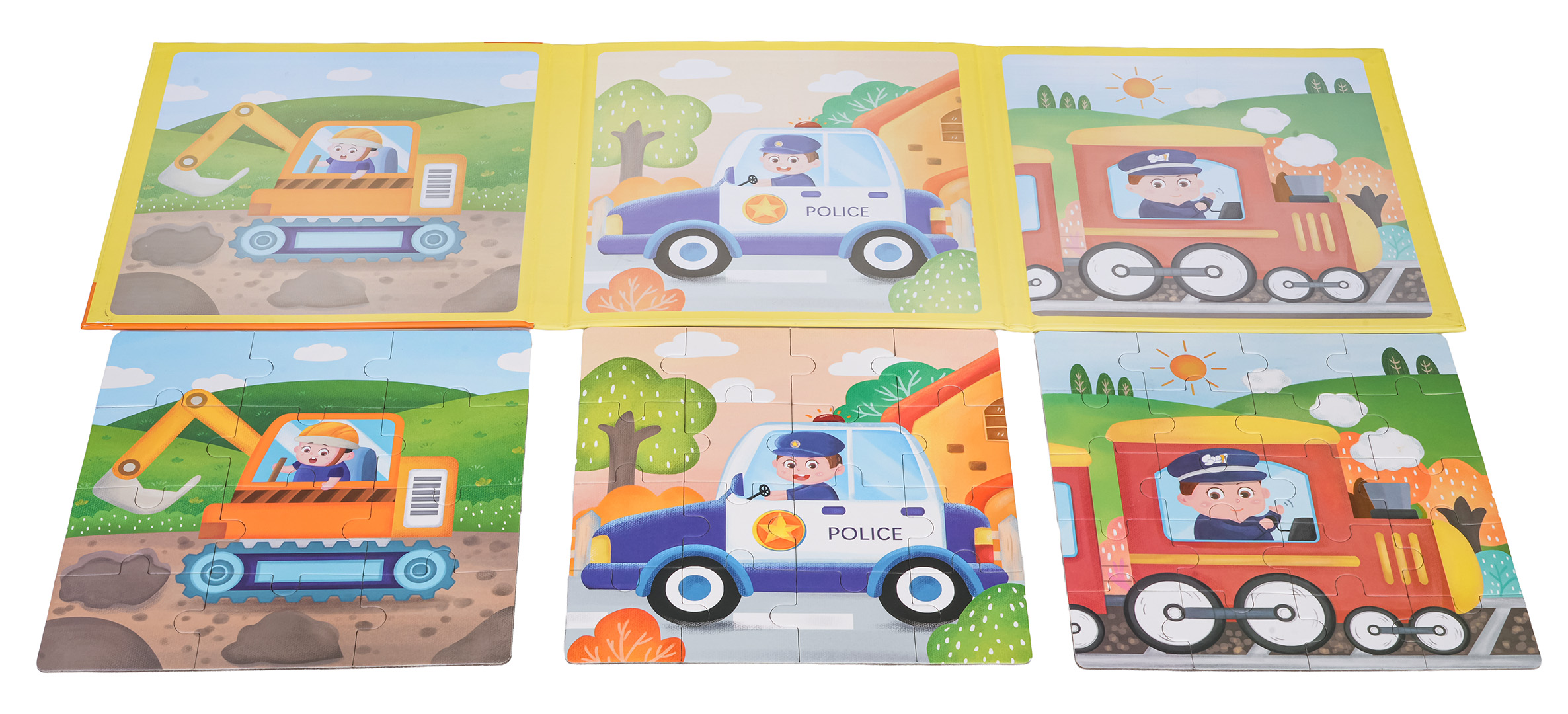 Magnetic Puzzle Vehicles + Booklet