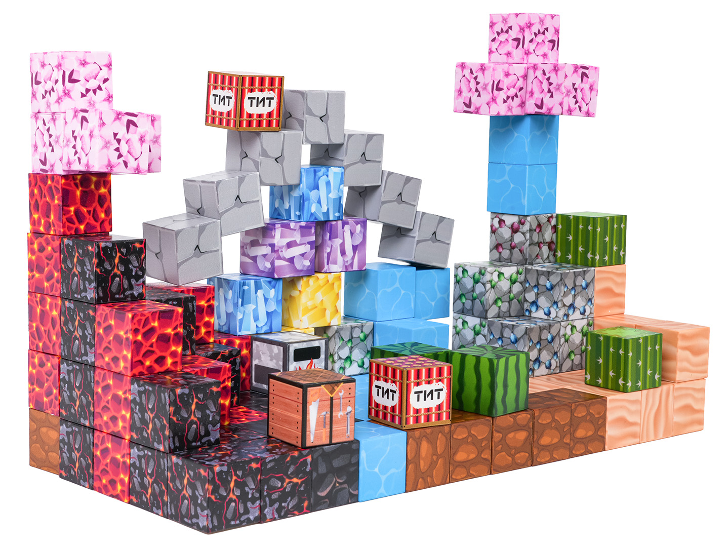 Set of Magnetic Cubes, Blocks, 117 pcs.