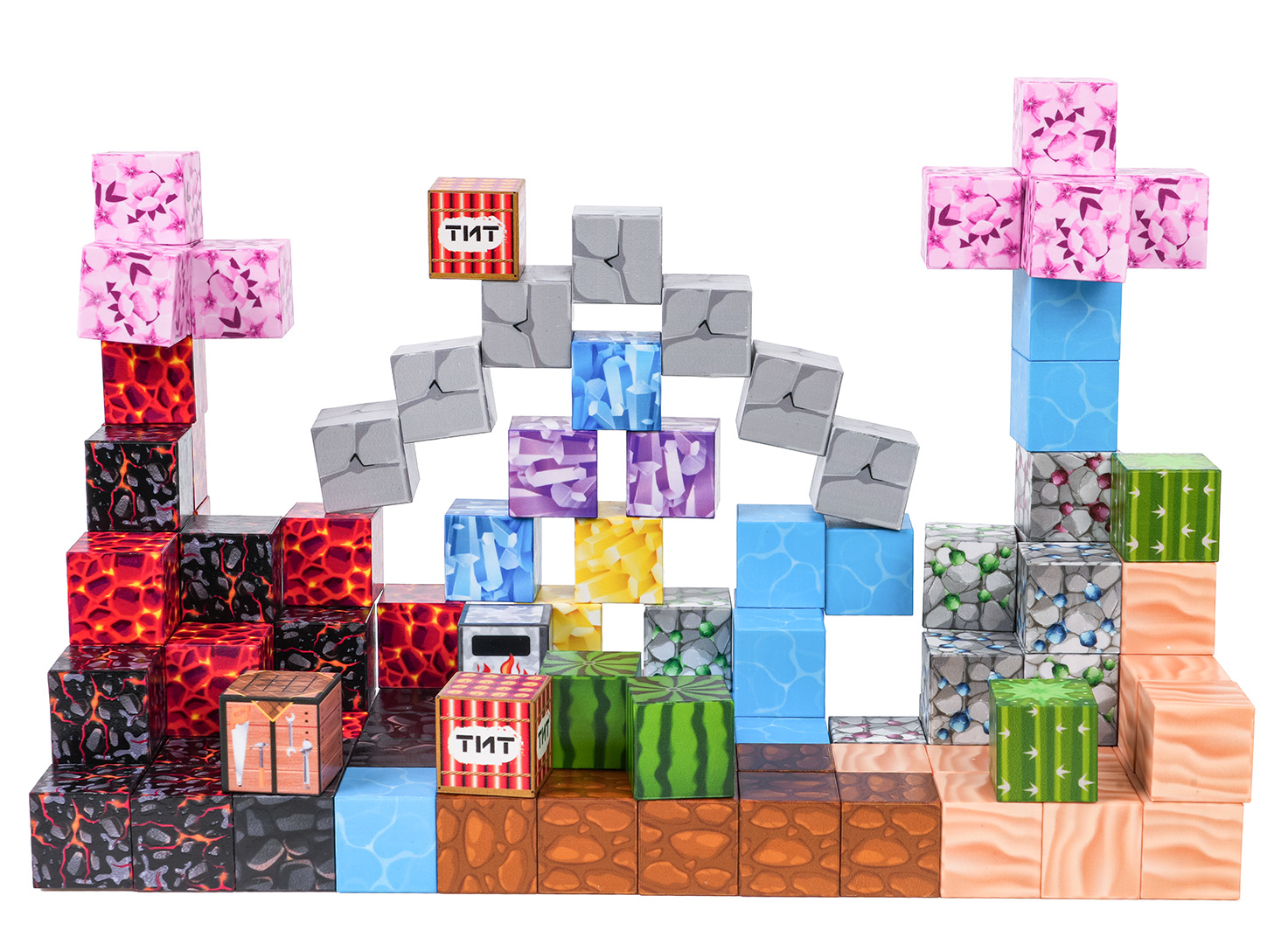 Set of Magnetic Cubes, Blocks, 117 pcs.