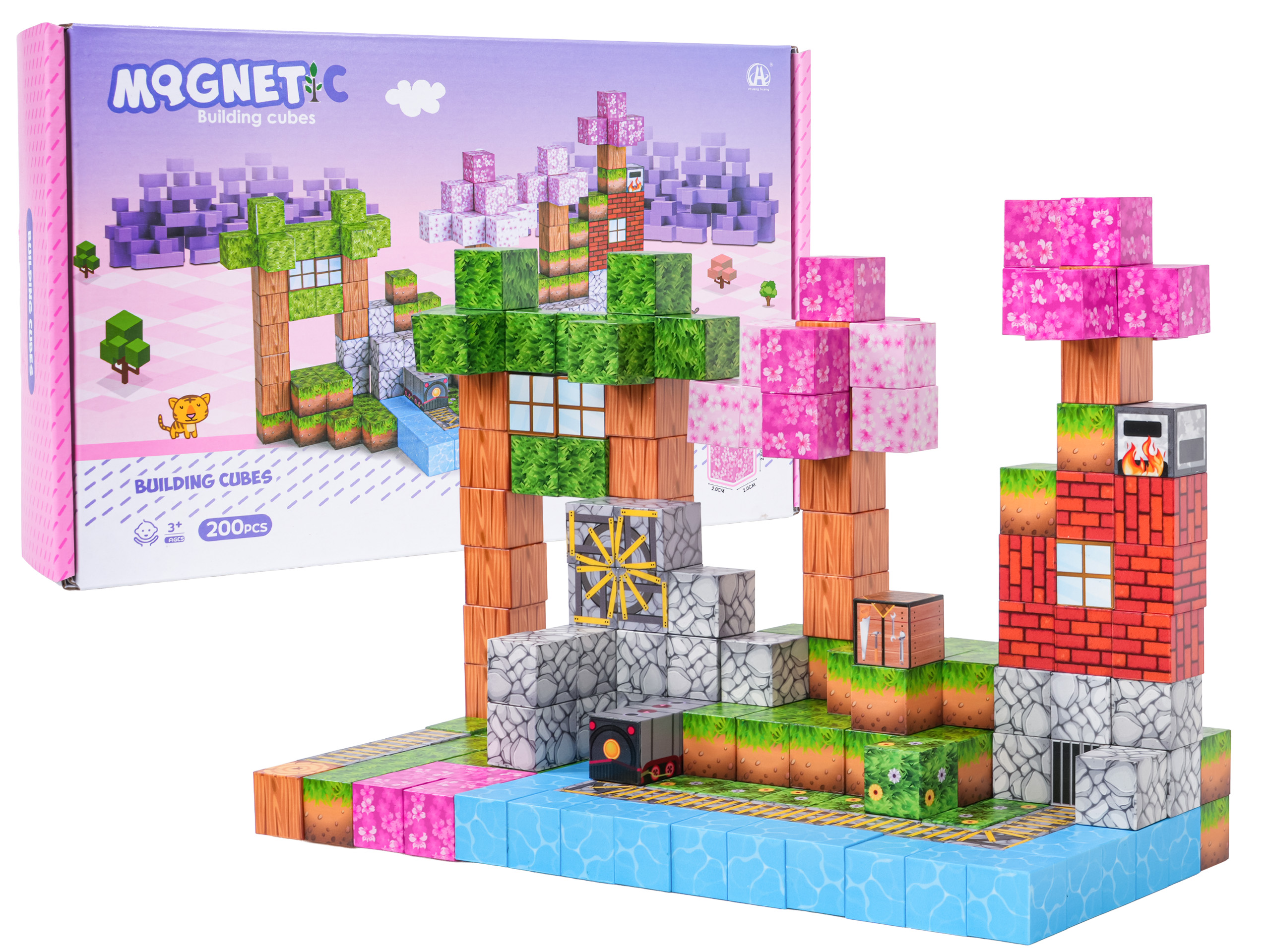 Set of Magnetic Cubes, Blocks, 200 pcs.