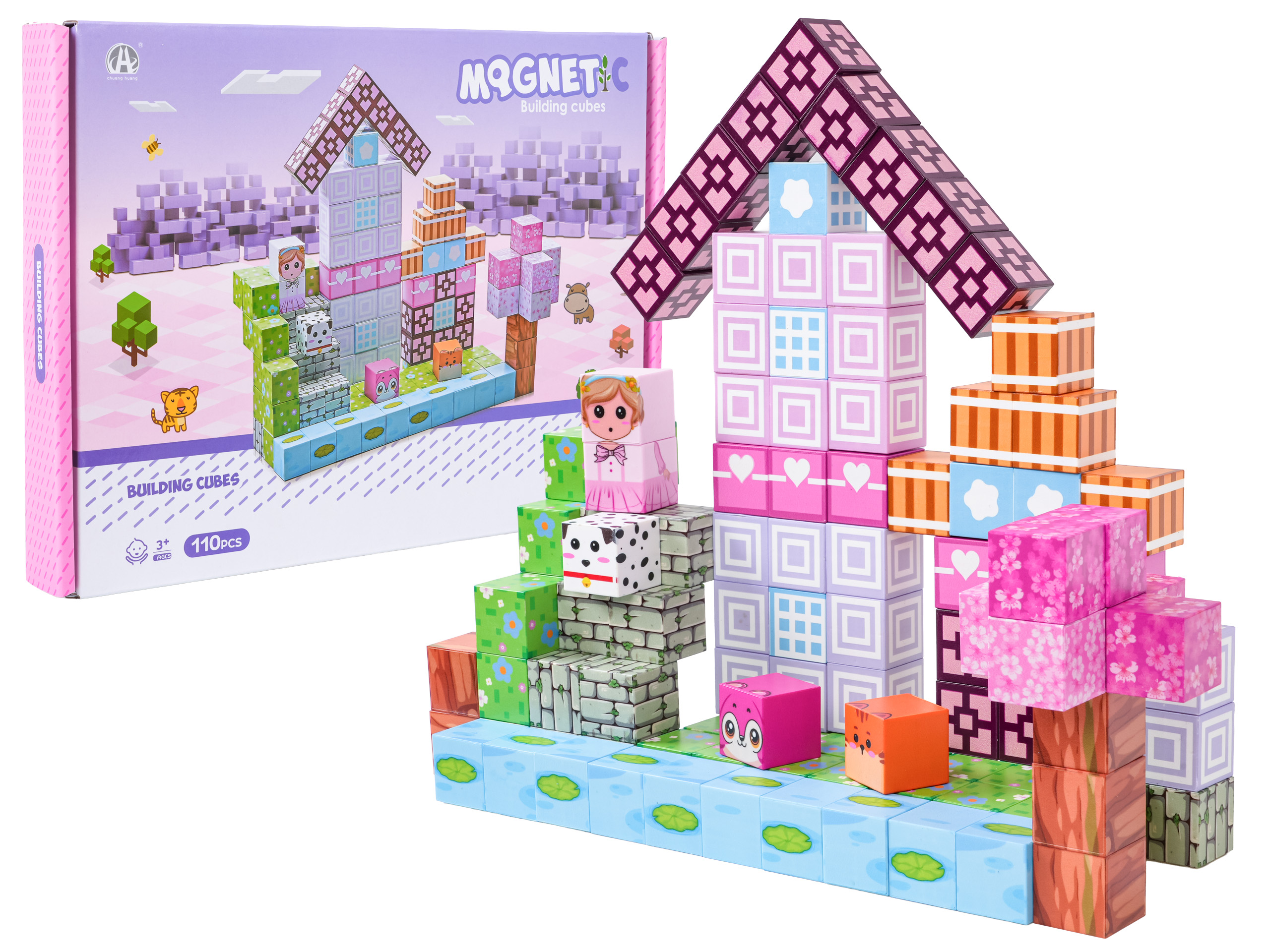 Set of Magnetic Cubes, Blocks, 110 pcs.