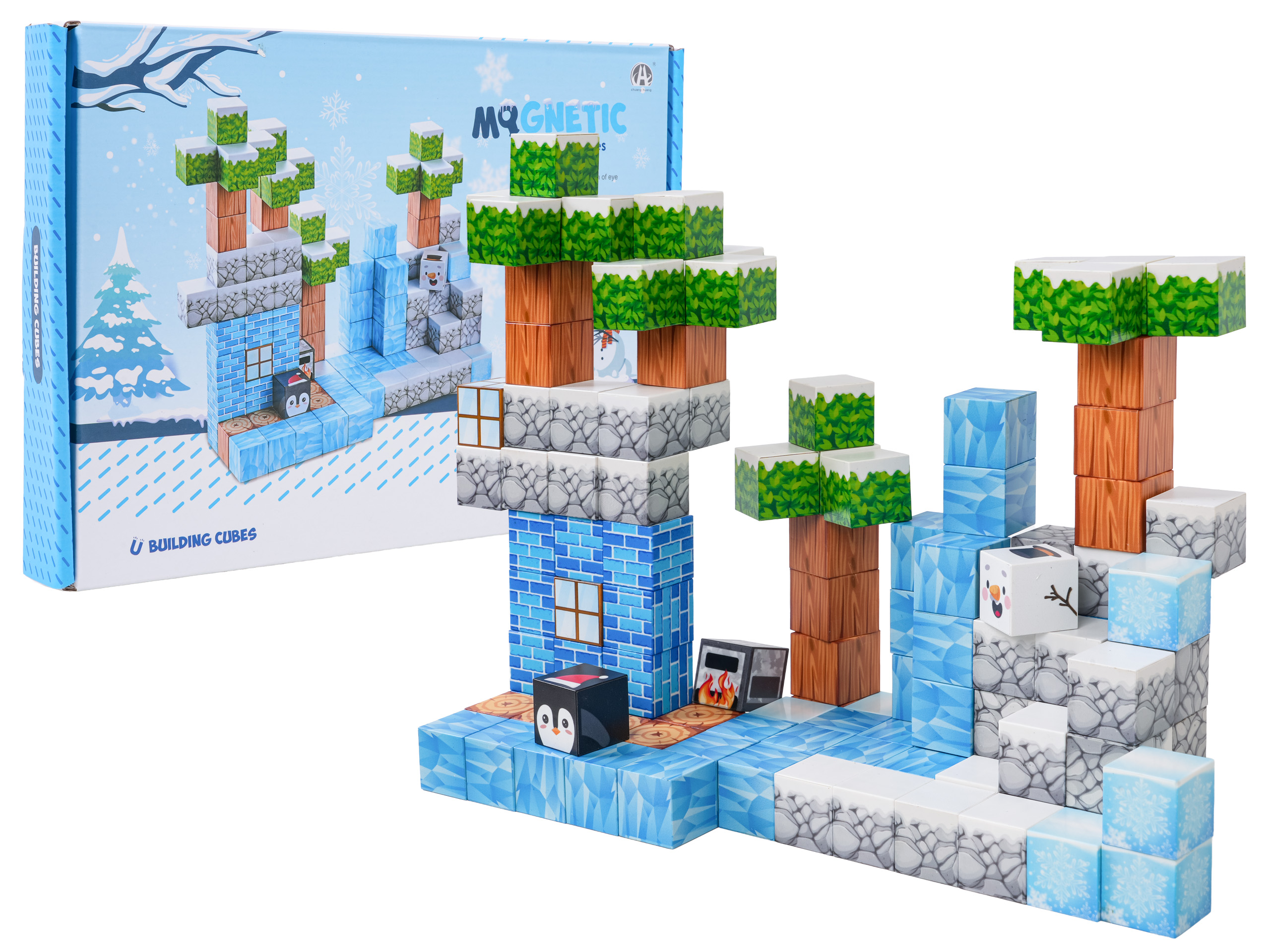 Set of Magnetic Cubes, Blocks, 113 pcs.