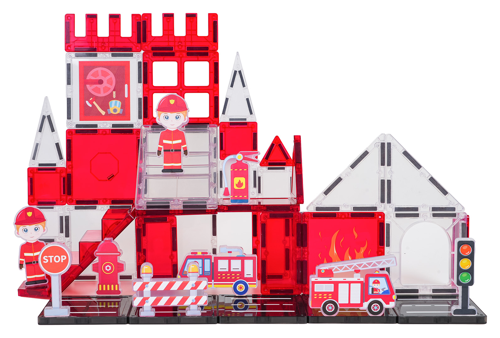 Fire Department Magnetic Building Blocks Set 48 pcs.
