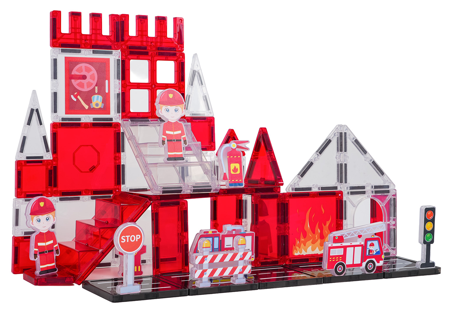 Fire Department Magnetic Building Blocks Set 48 pcs.