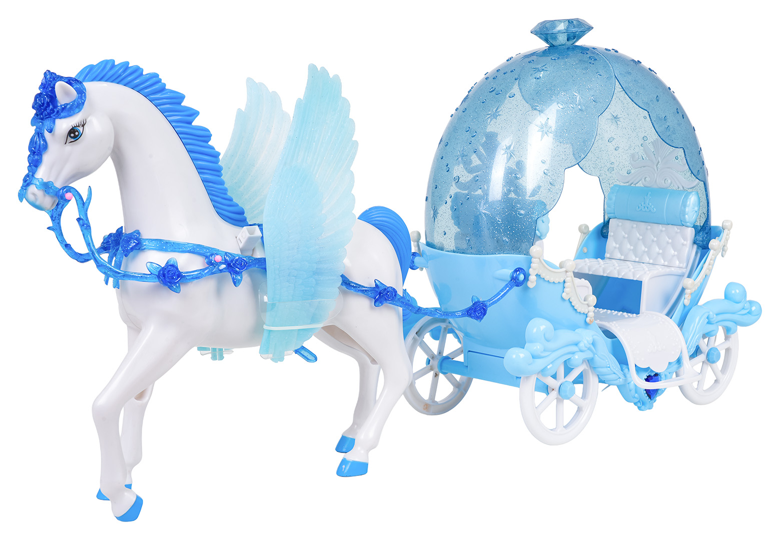 Carriage with Horses + Doll Set