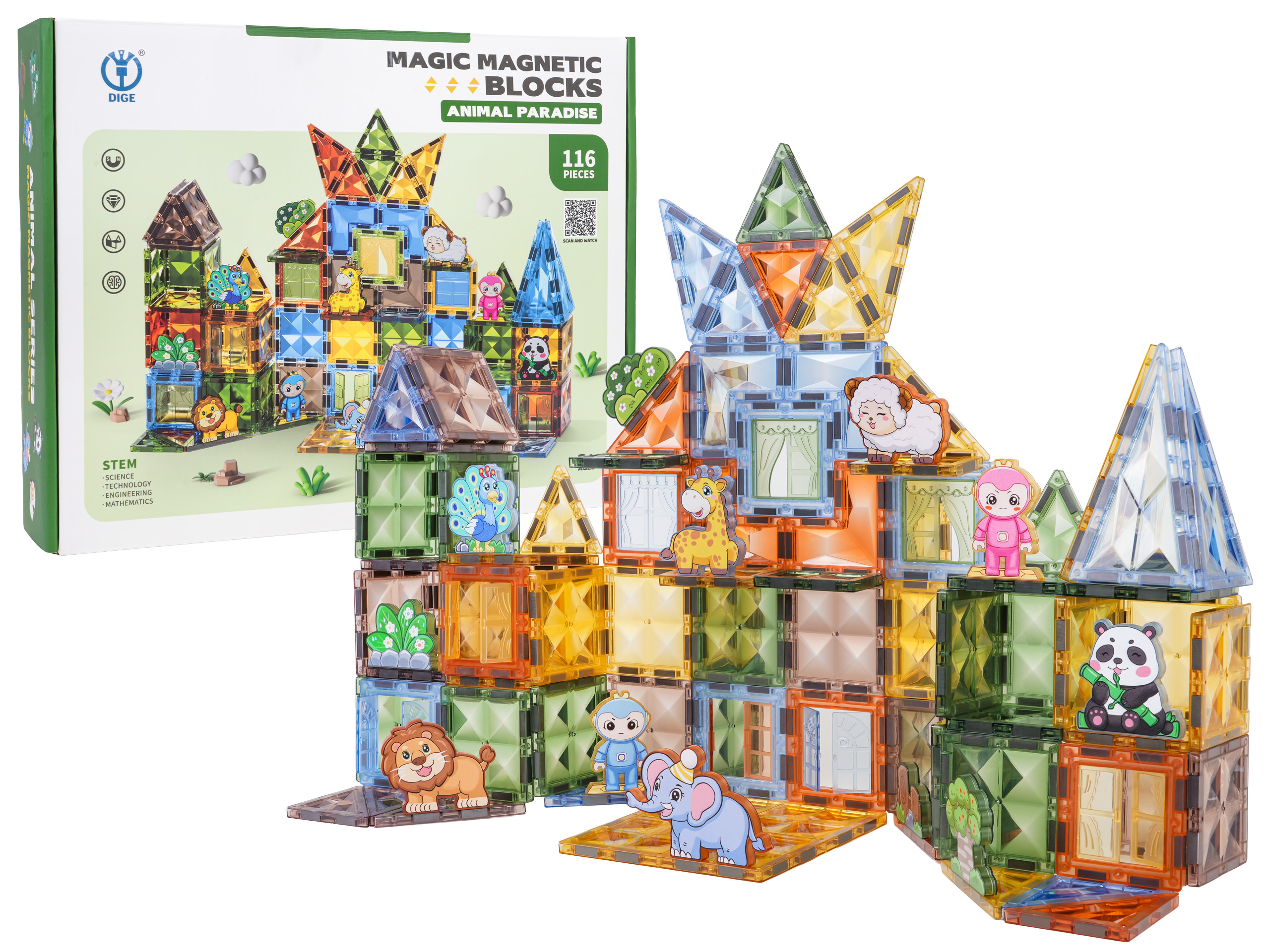 Magnetic Blocks Set 116 pcs.