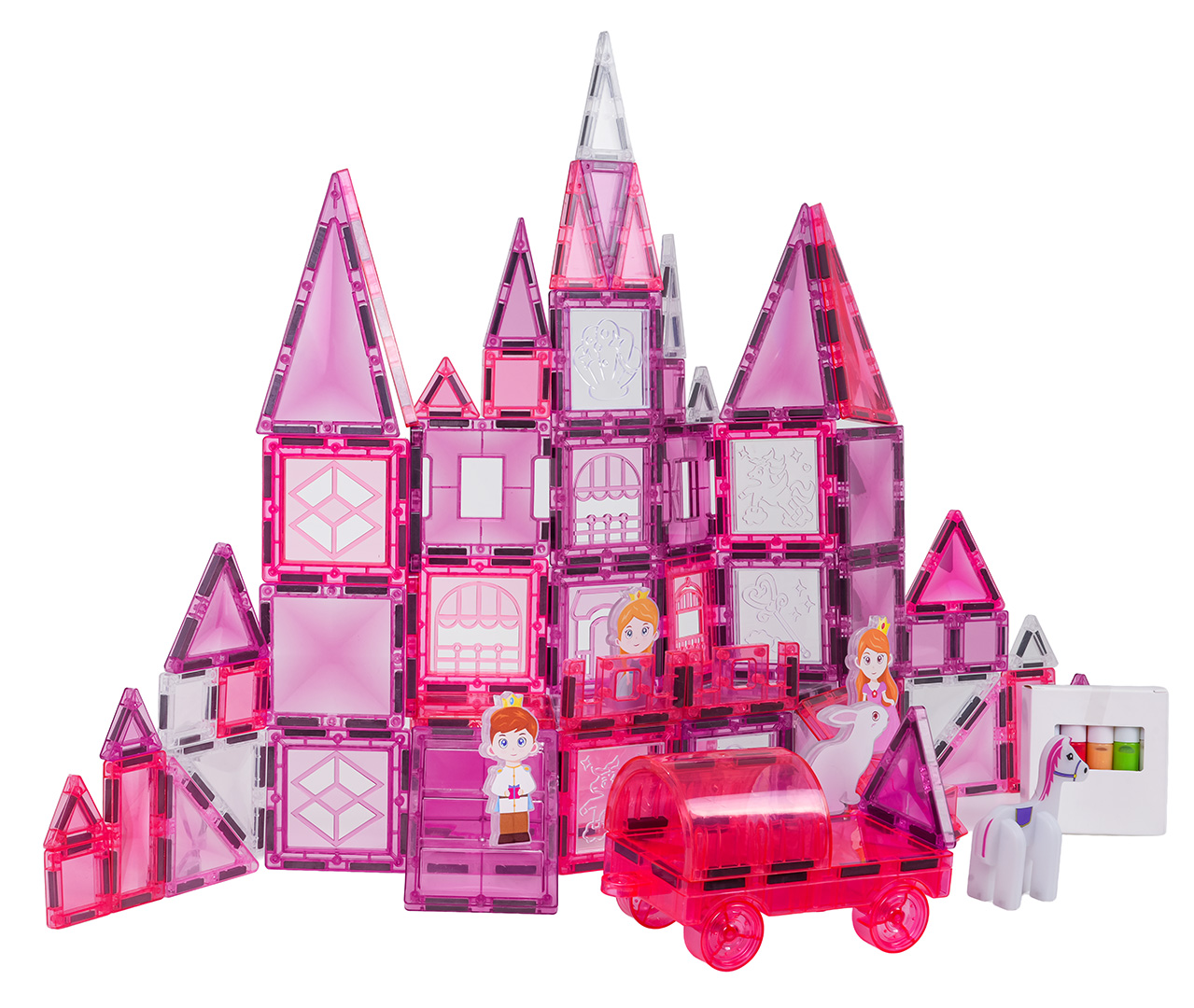 Pink Princess Magnetic Blocks Set 126 pcs.