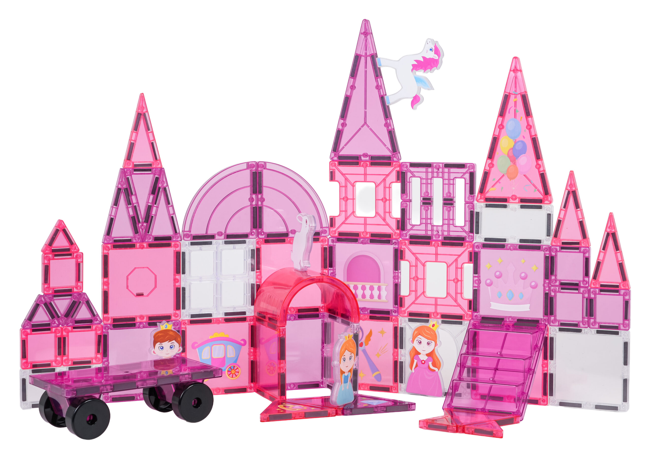 Pink Princess Magnetic Blocks Set 58 pcs.