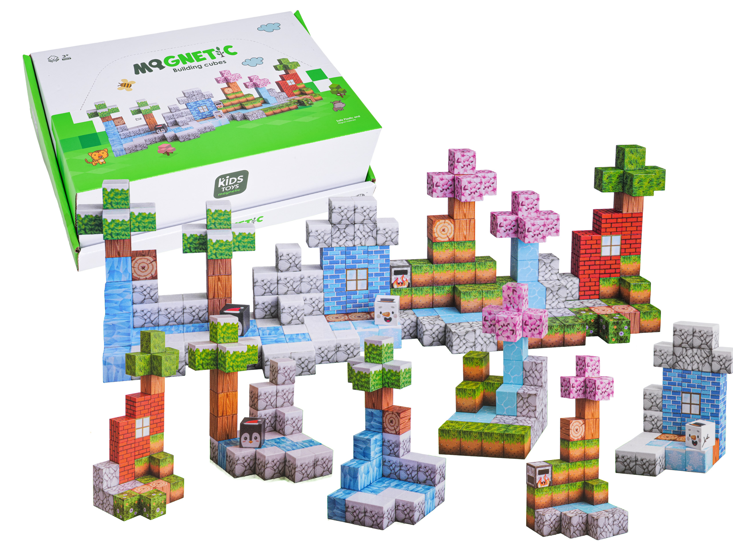 Set of Magnetic Cubes, Blocks, 384 pcs.