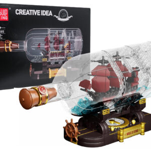 Red Pirate Ship in a Bottle Building Set 885 pcs.