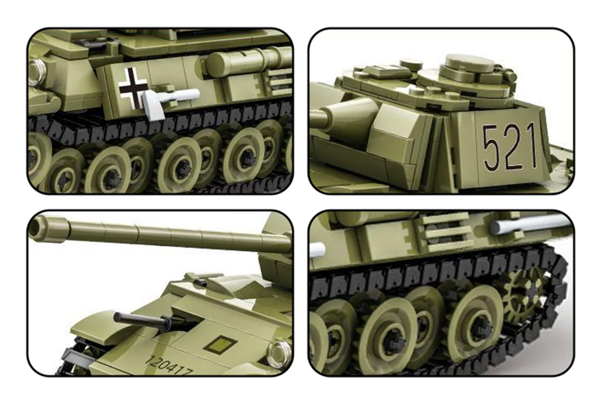 Green Tank Building Blocks Set 638 pcs.