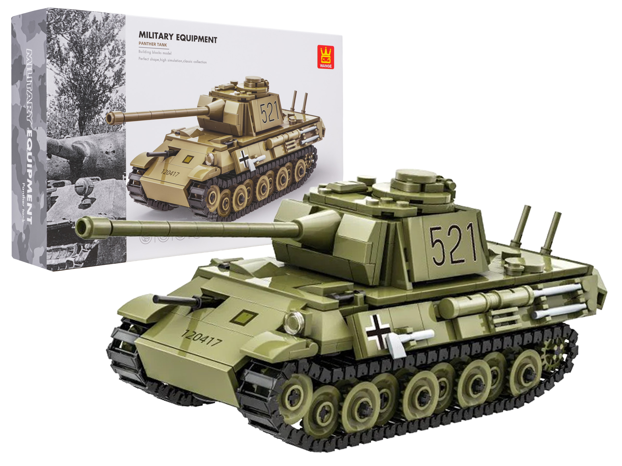 Green Tank Building Blocks Set 638 pcs.