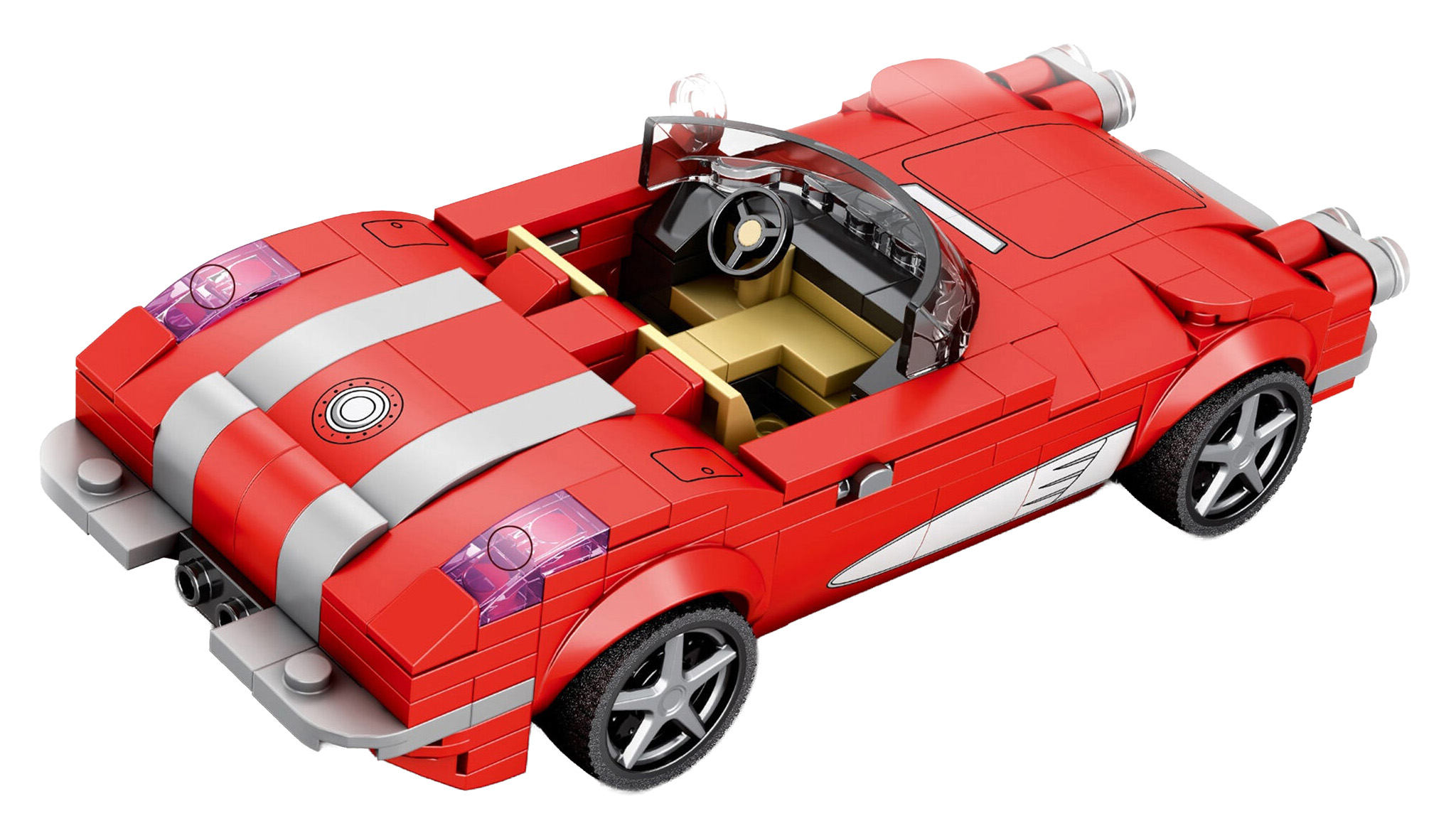Car Cabriolet Red 311-piece Building Blocks Set