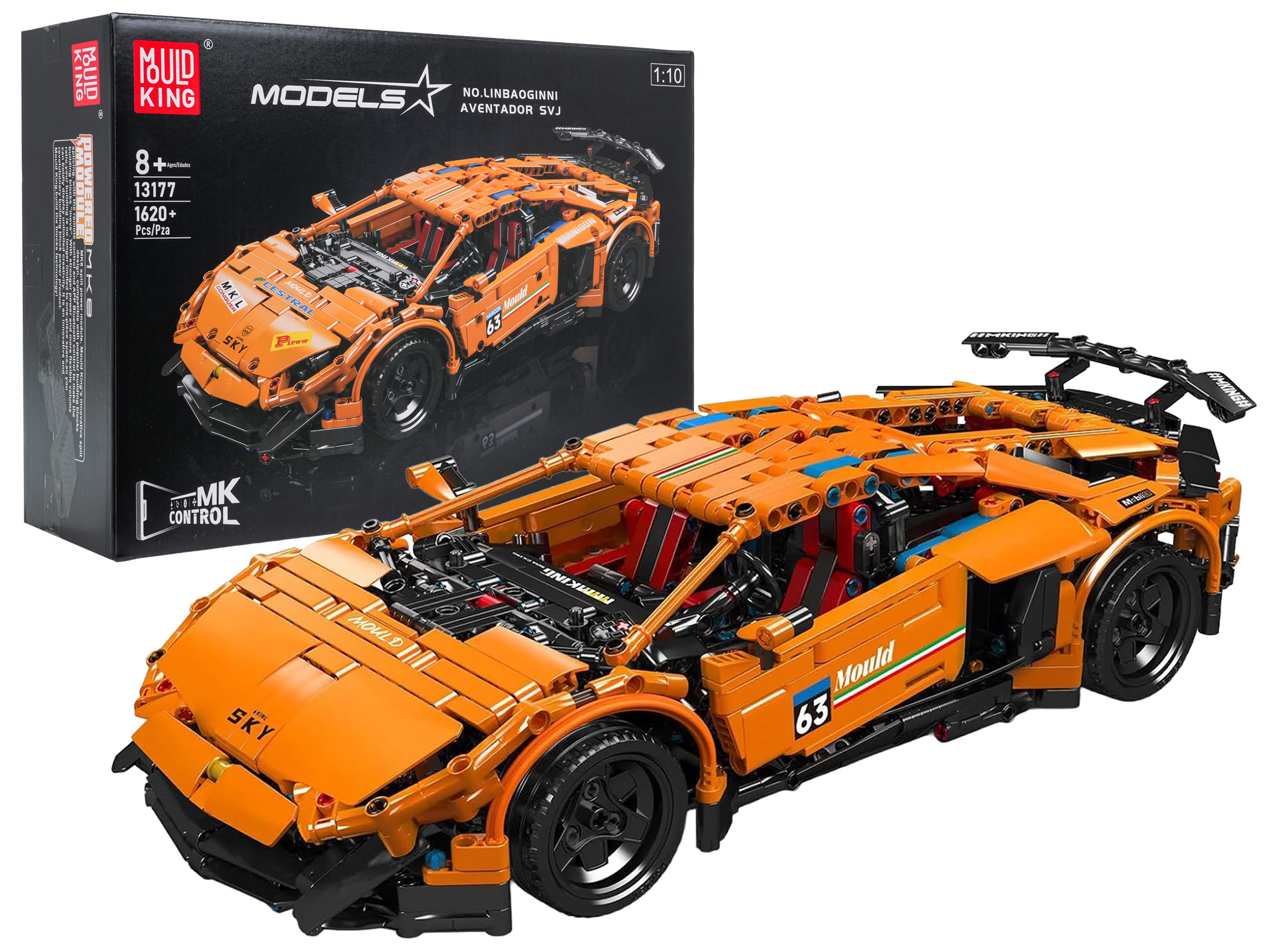 Sports Vehicle Set of 1620 Orange Pieces