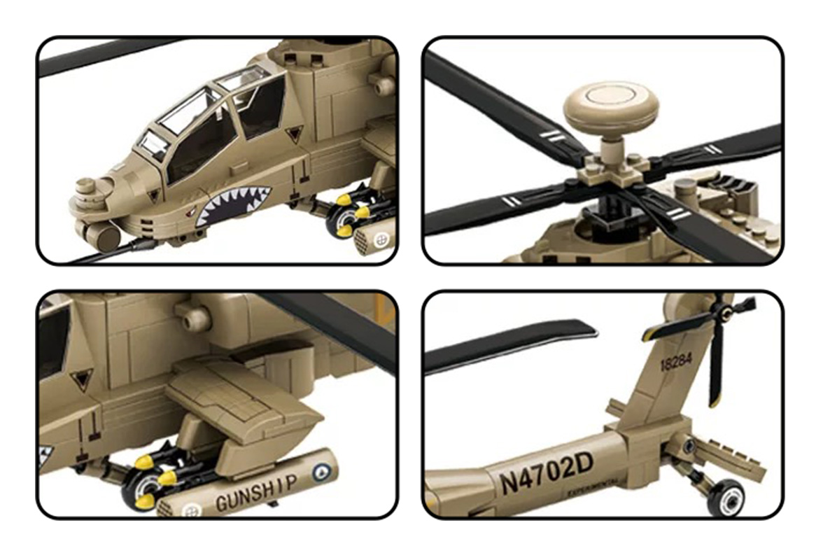 Military Helicopter Building Blocks Set 255pcs.