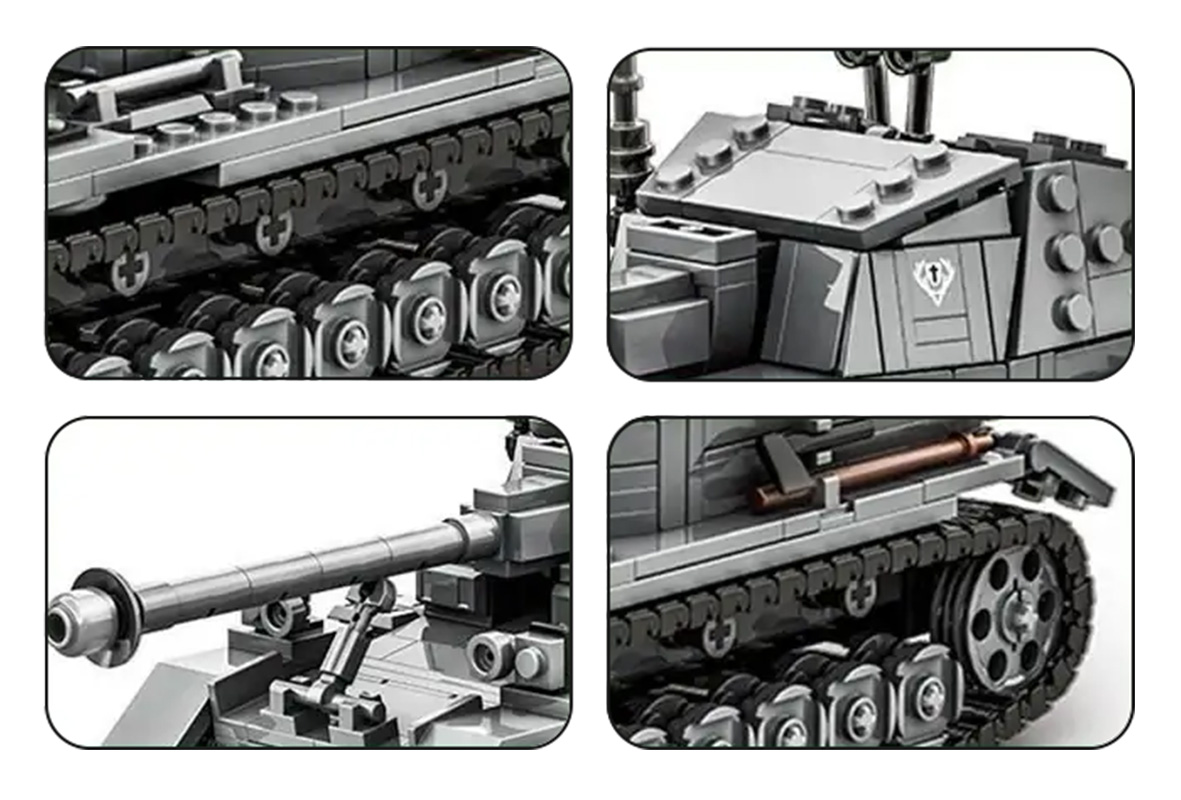 Gray Tank Building Blocks Set 632 pcs.