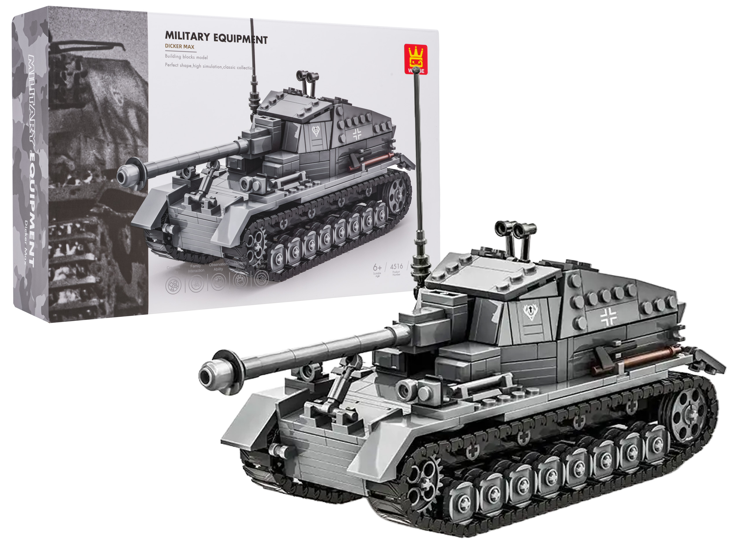 Gray Tank Building Blocks Set 632 pcs.