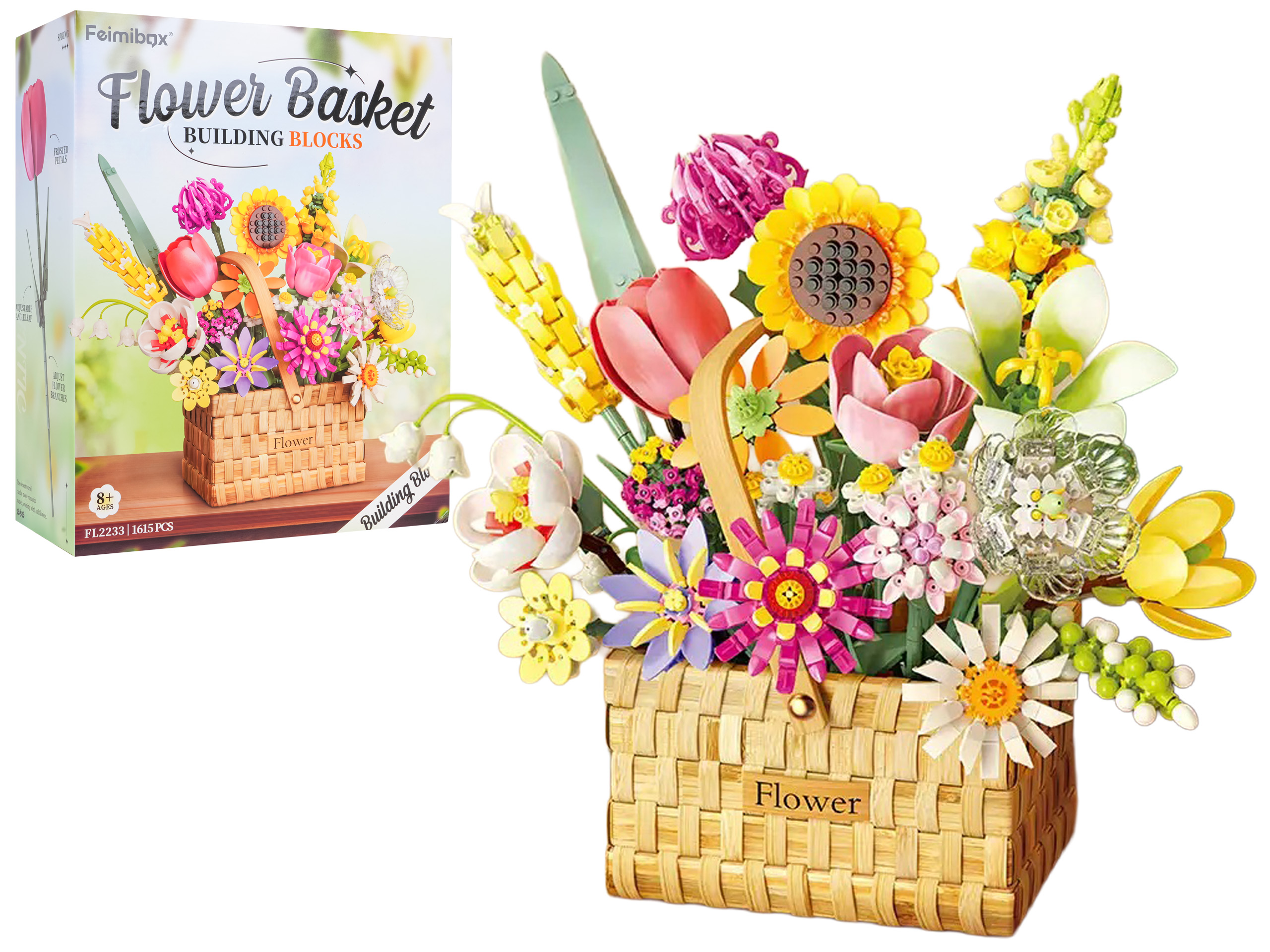 Spring Bouquet in a Basket Building Blocks Set 1615 pcs.