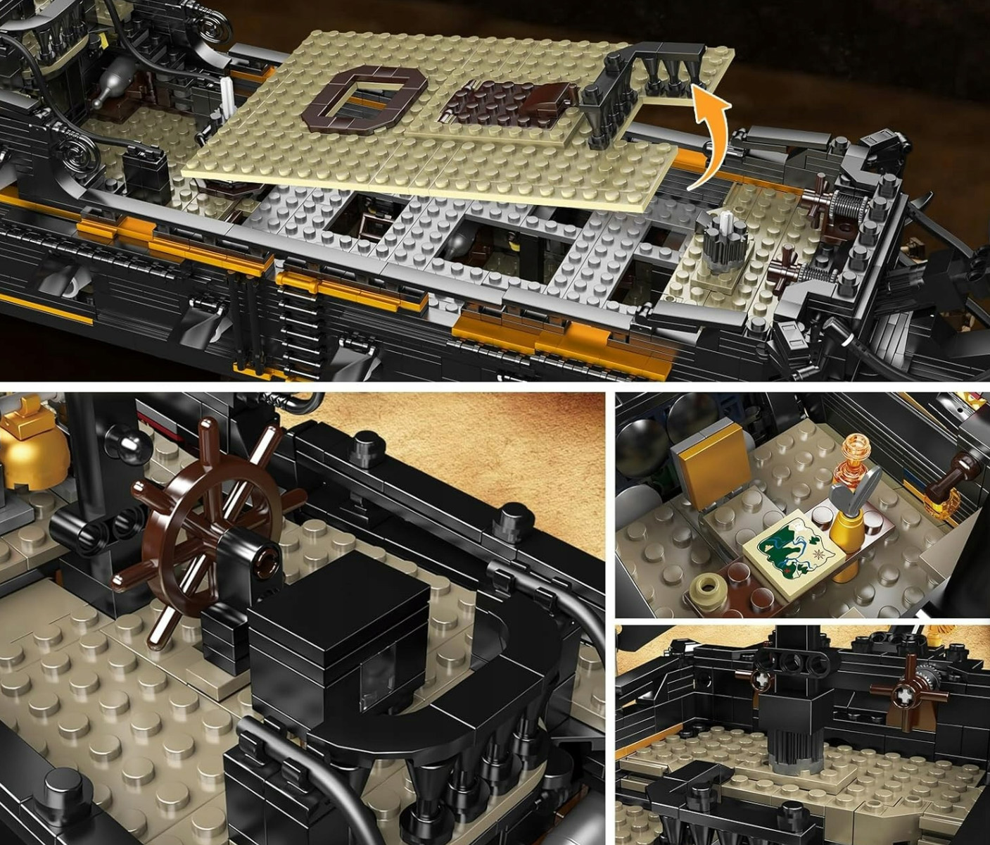 Pirate Ship Black Building Set 3180pcs.