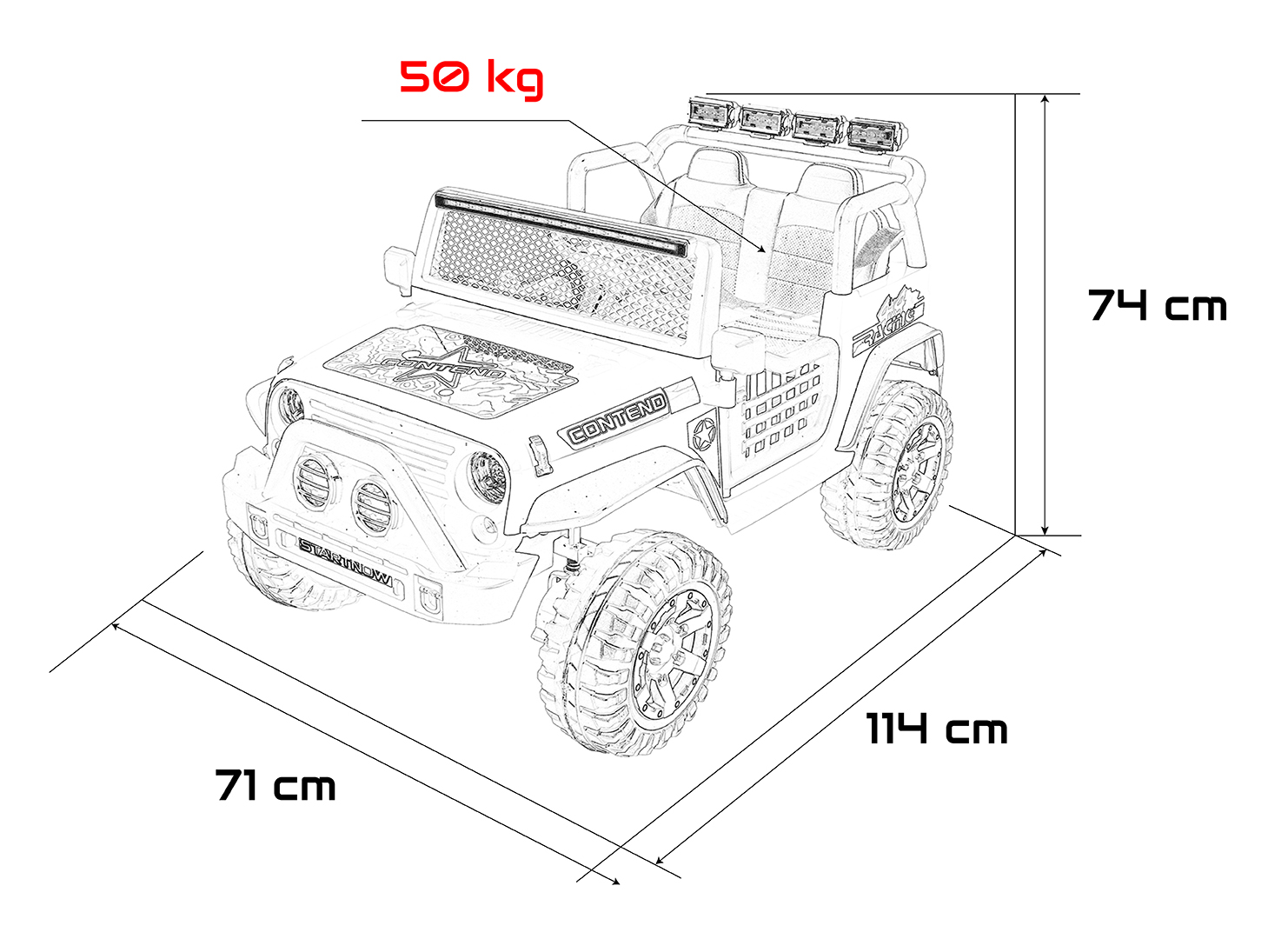 Jeep BEAST 4x4 White Vehicle
