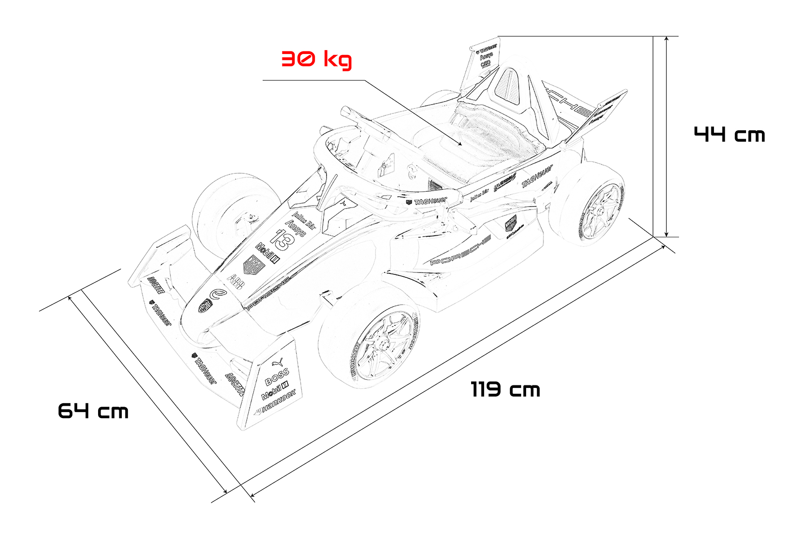 Vehicle Formula E Porsche Red