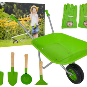 Little Gardener’s Set with a Wheelbarrow Green